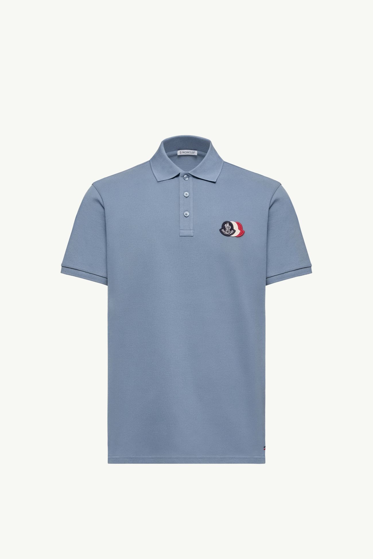 Poloshirt aus Baumwollpiqué mit Logoaufnäher Herren Hellblau Moncler 2