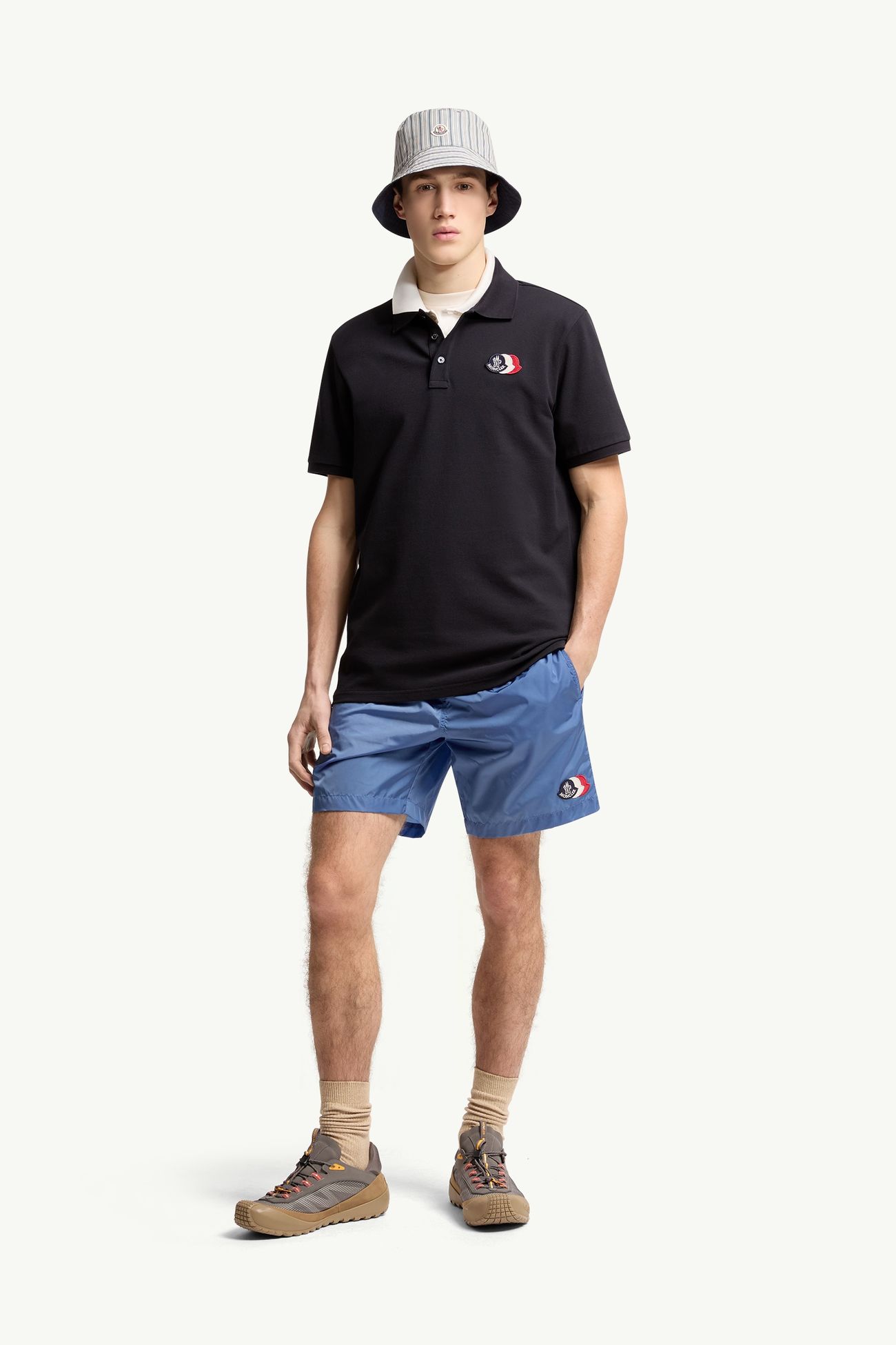 男士标识贴片棉质Polo衫 男士 深蓝色 Moncler 0