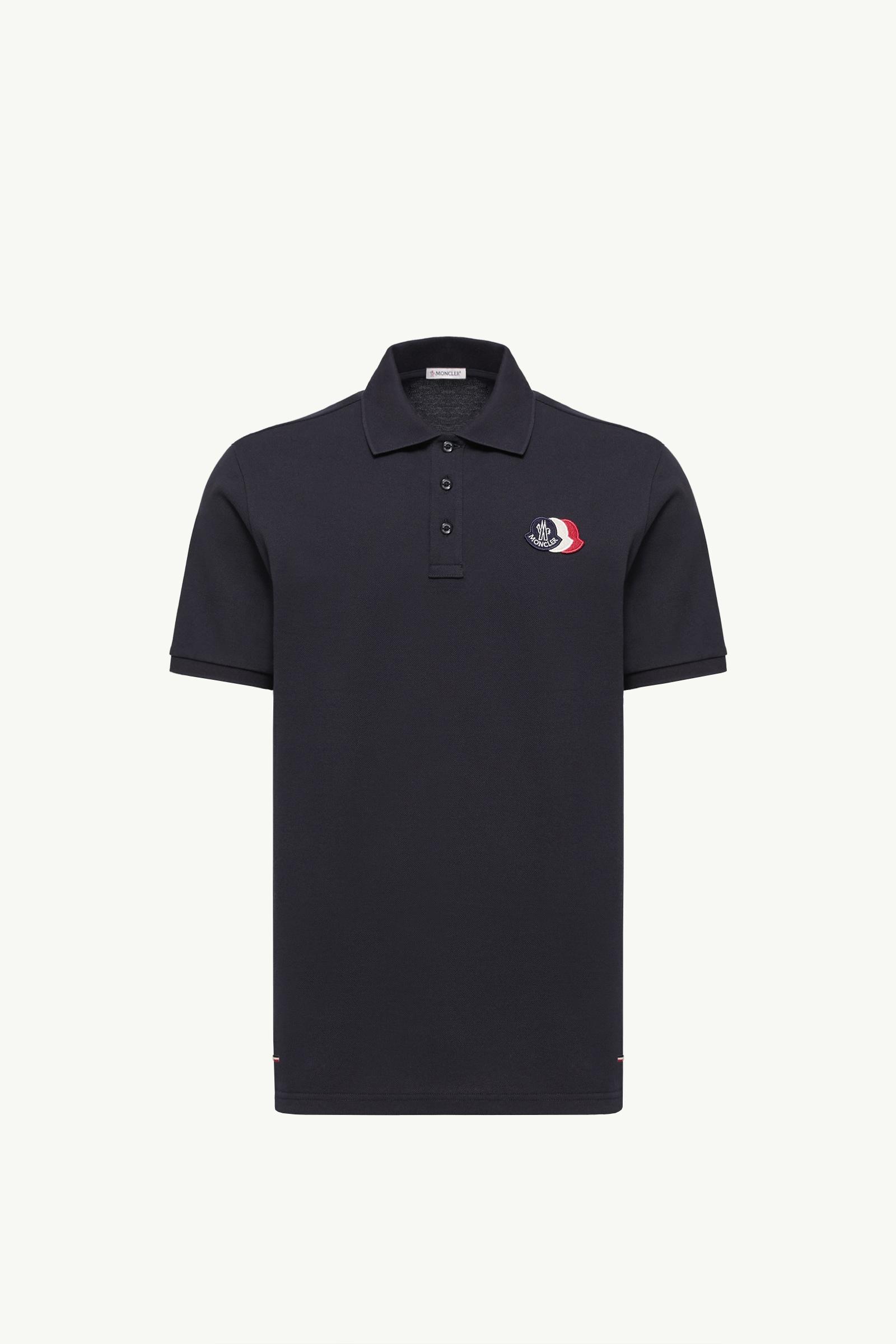 Logo Patch Cotton Piquet Polo Shirt Men Dark Blue Moncler, 1 of 0