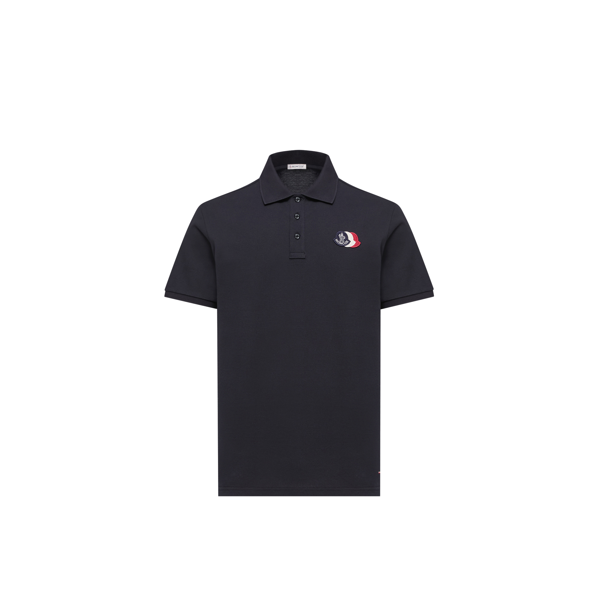 Moncler   Logo Patch Cotton Piquet Polo Shirt for Men in Blue, Size: L