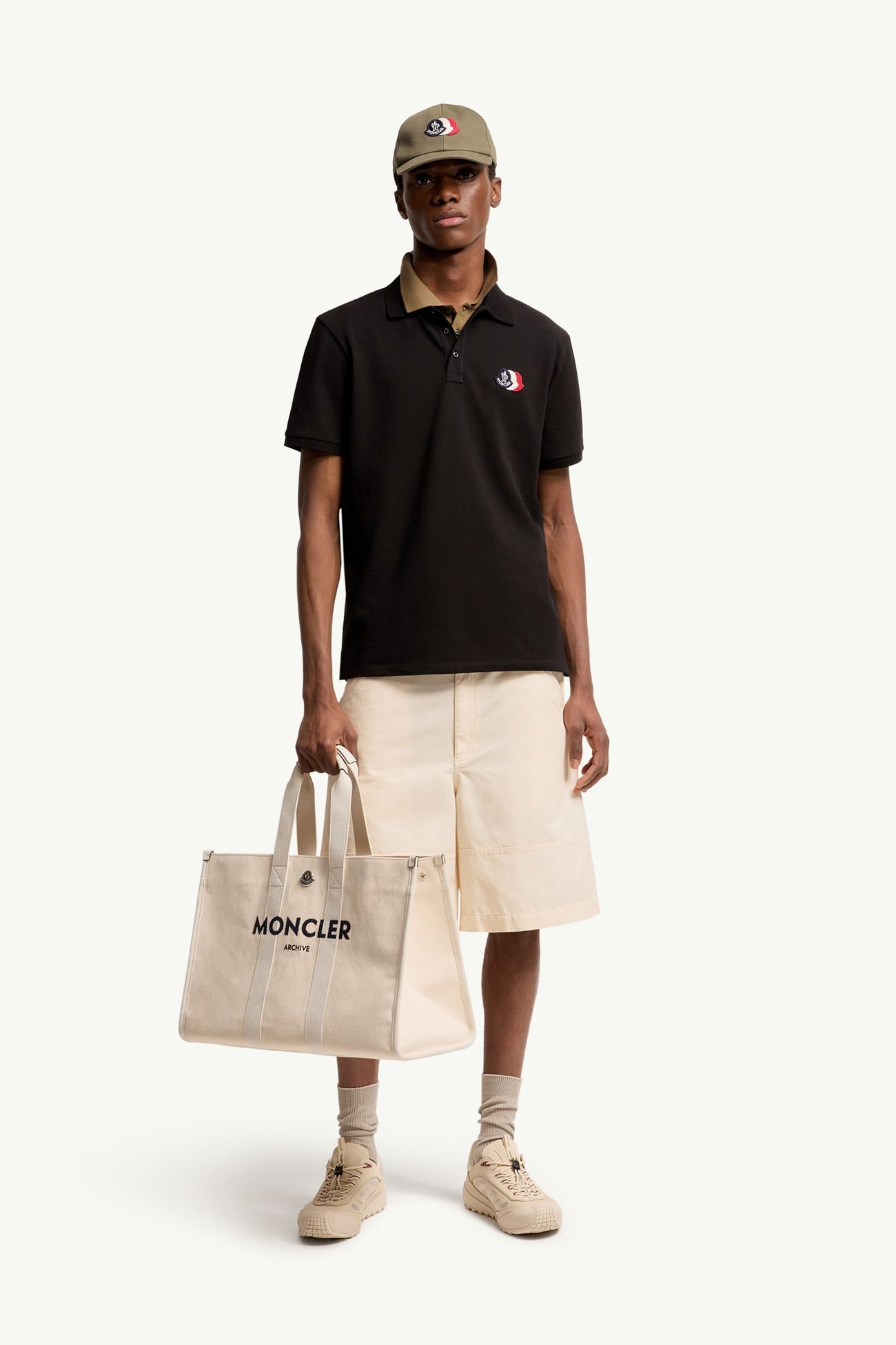 男士标识贴片棉质Polo衫 男士 黑色 Moncler 0