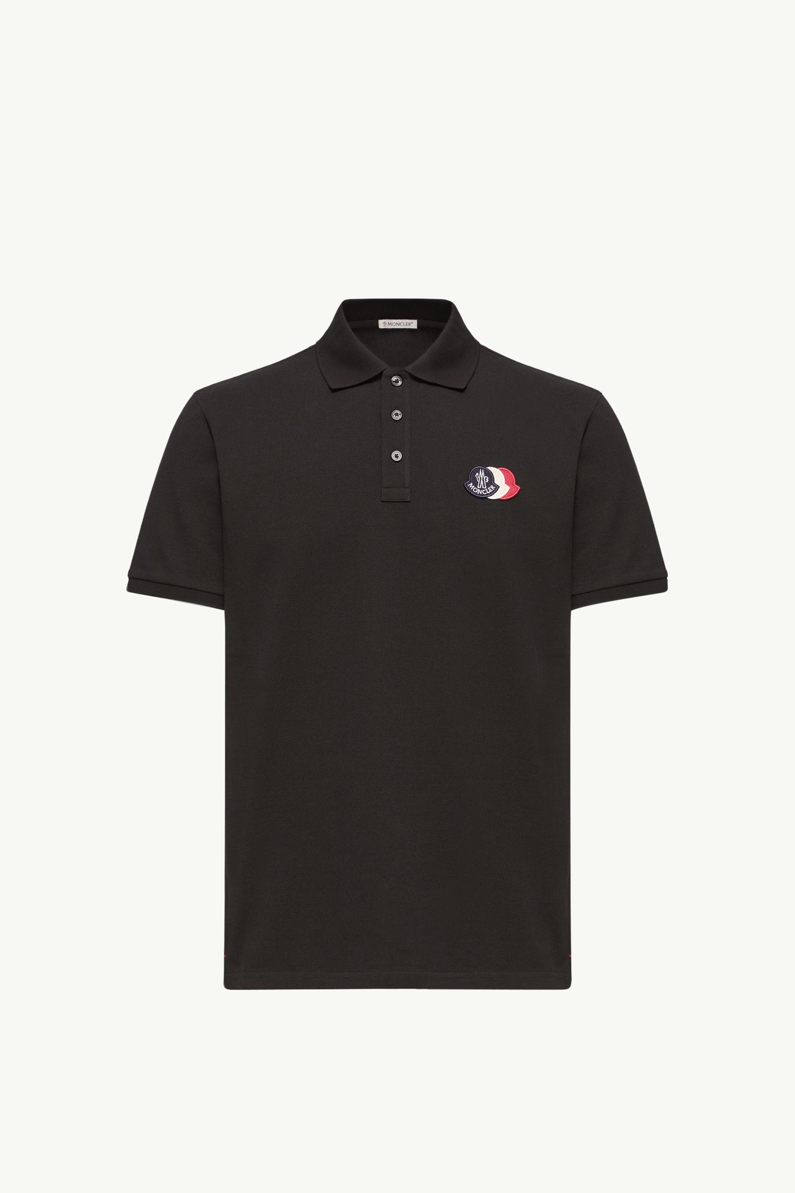 Logo Patch Cotton Piquet Polo Shirt Men Black Moncler, 1 of 0