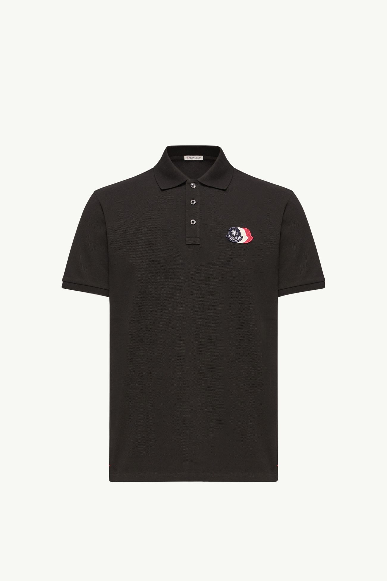 Logo Patch Cotton Piquet Polo Shirt Men Black Moncler 2