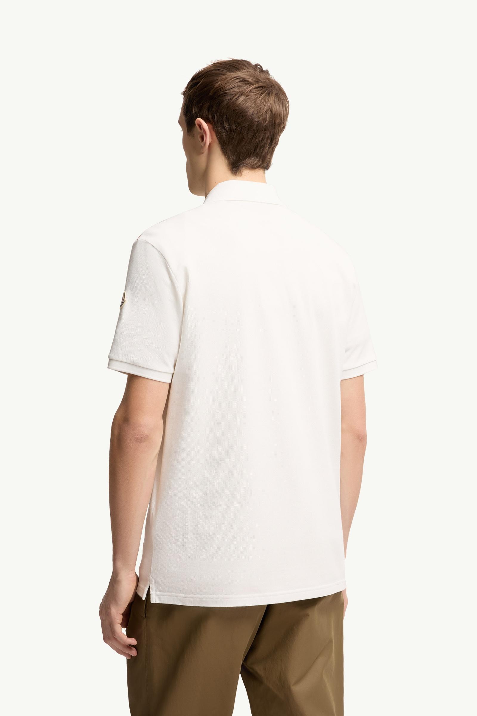 White Tricolor-Trimmed Cotton Piquet Polo Shirt - Polos & T-shirts
