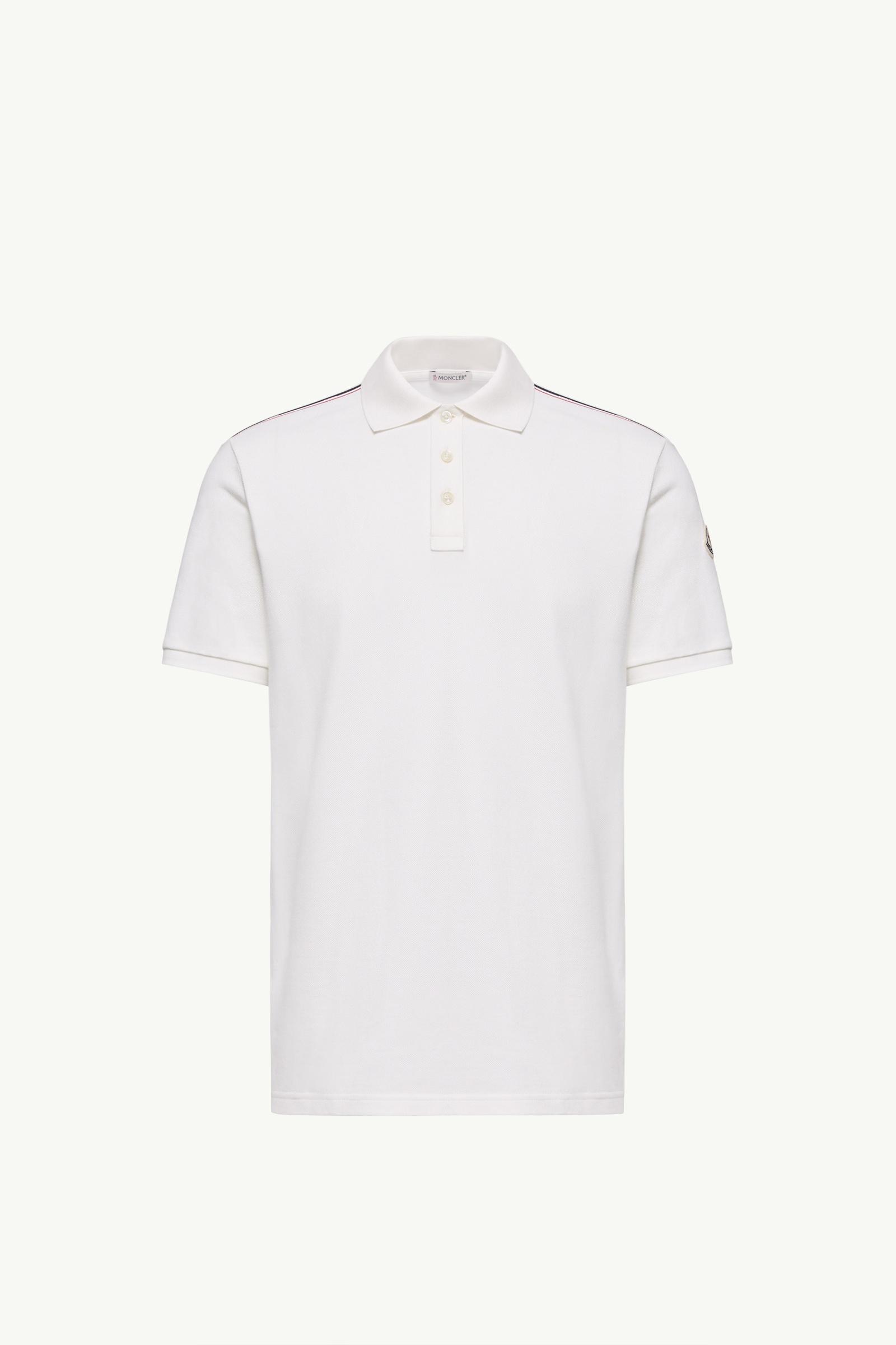 Tricolor-Trimmed Cotton Piquet Polo Shirt Men White Moncler, 1 of 0