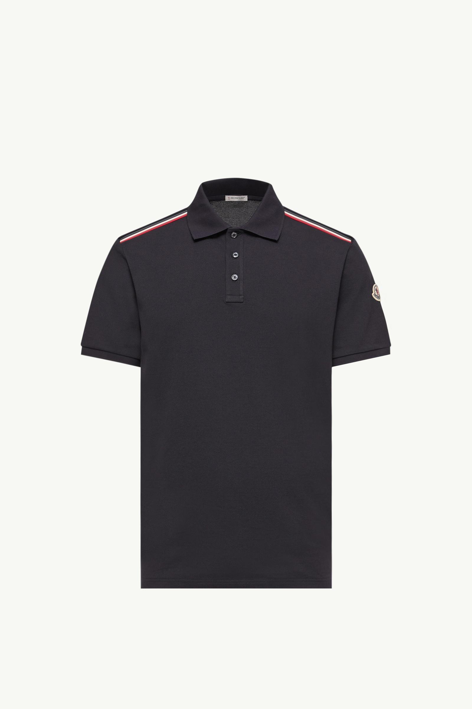 Tricolor-Trimmed Cotton Piquet Polo Shirt Men Dark Blue Moncler, 1 of 0