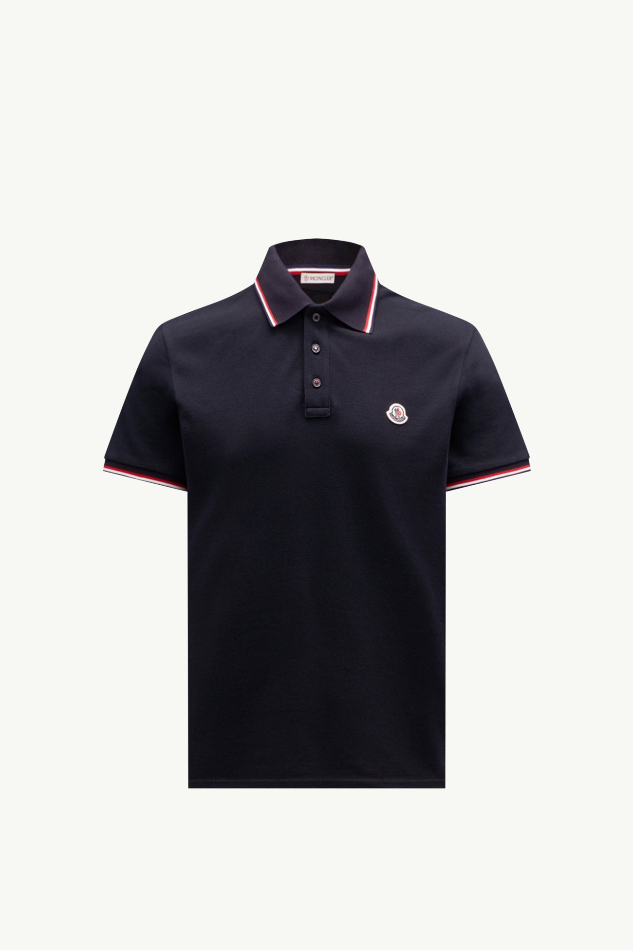 男士三色饰边棉质珠地Polo衫 男士 深蓝色 Moncler 2