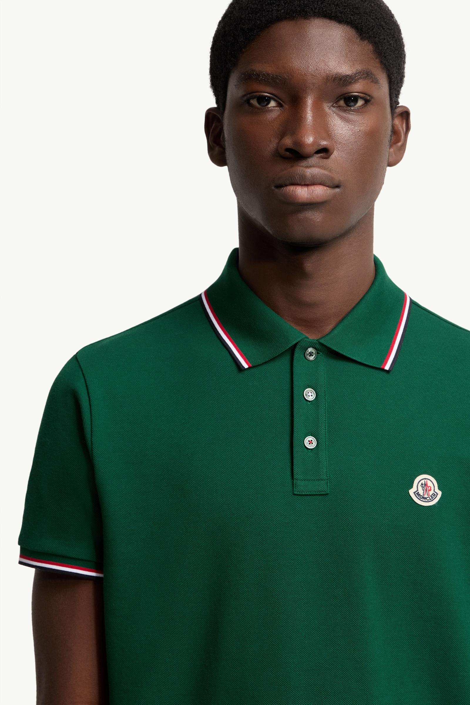 トップス MONCLER POLO SHIRT Moncler Men's Striped-Trim Polo Shirt | Neiman Marcus