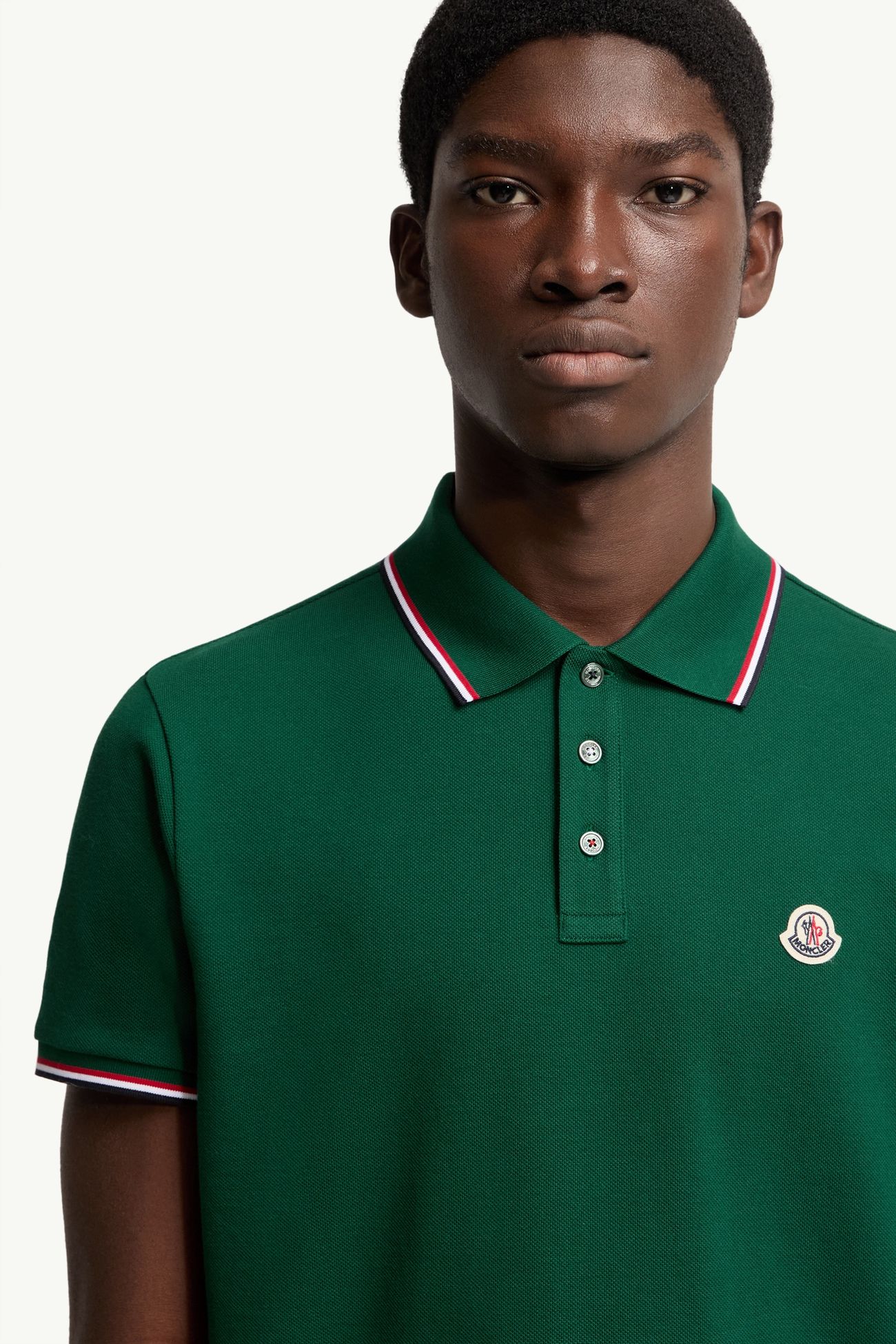 Dreifarbig abgesetztes Poloshirt aus Baumwollpiqué Herren Blattgrün Moncler 5