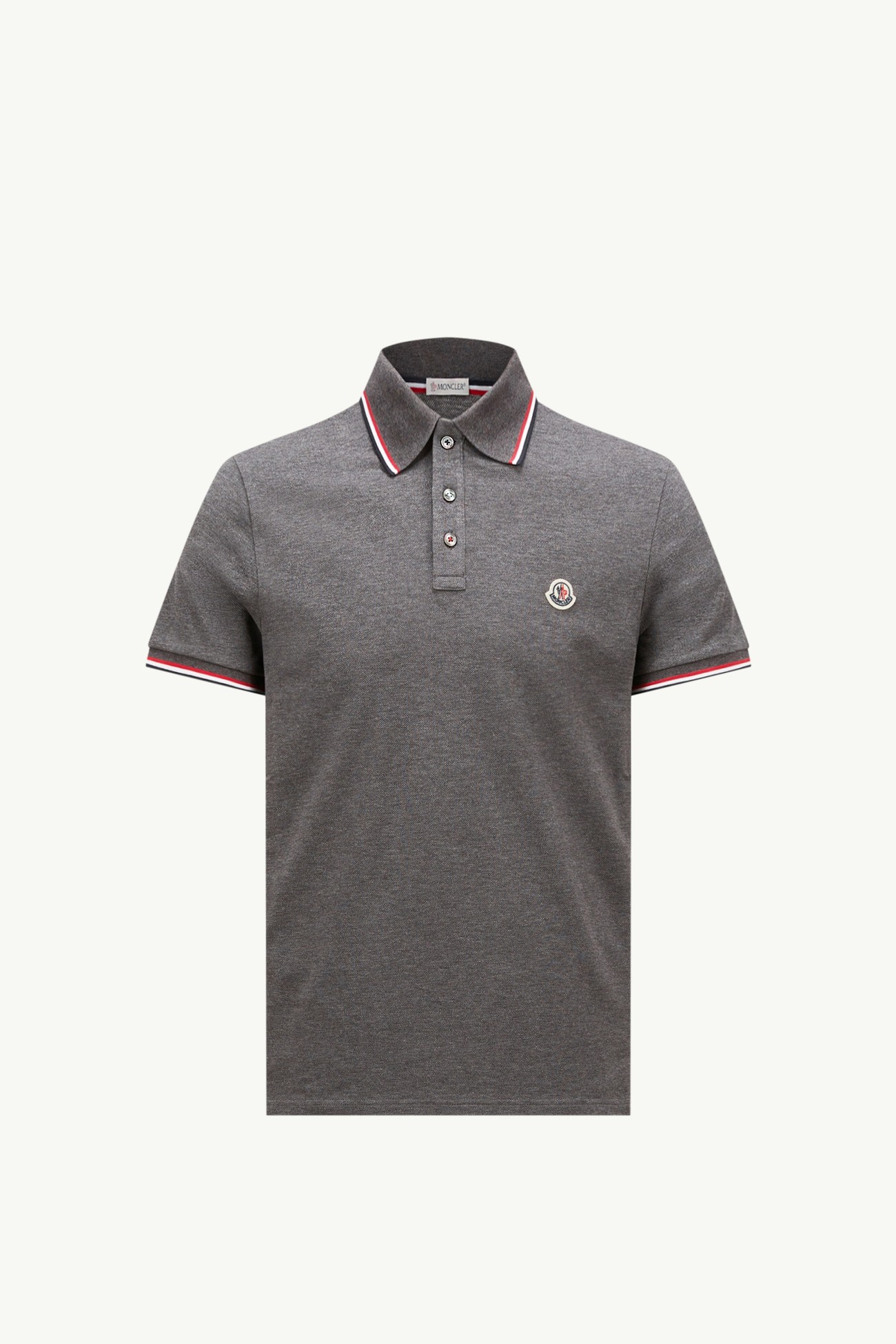 Dreifarbig abgesetztes Poloshirt aus Baumwollpiqué Herren Dunkelgrau Moncler 2
