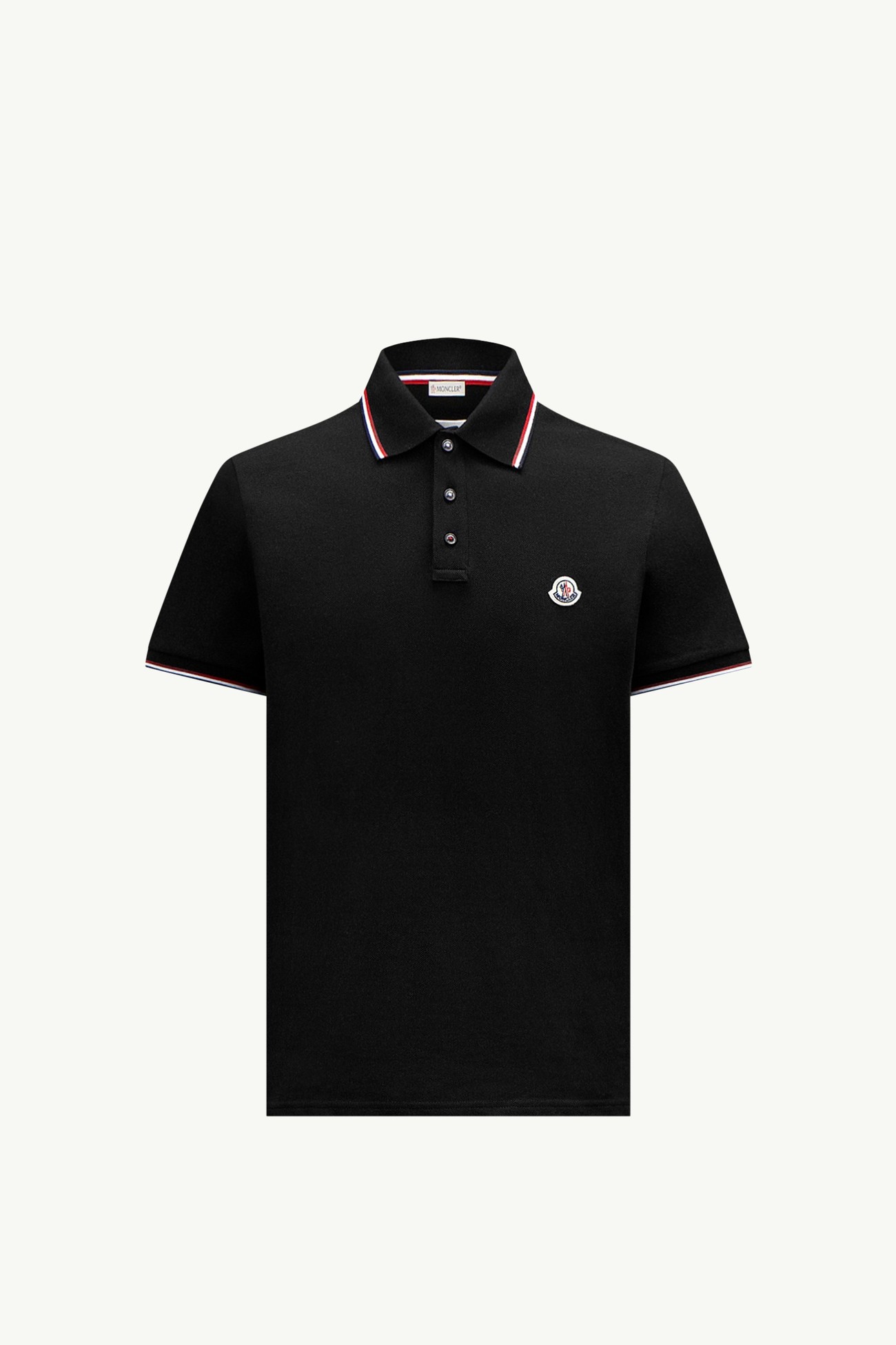 三色飾邊珠地棉Polo恤 男士 黑色 Moncler 2