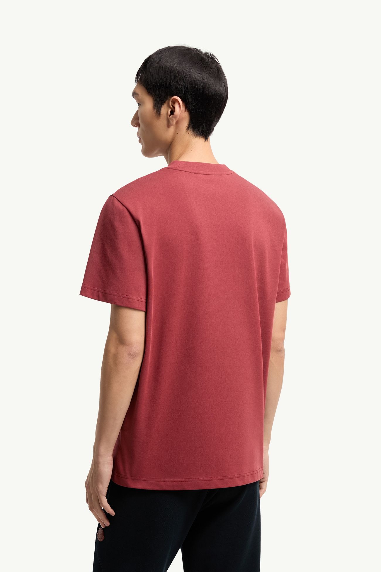 Logo Cotton T-Shirt Men Dark Red Moncler 4