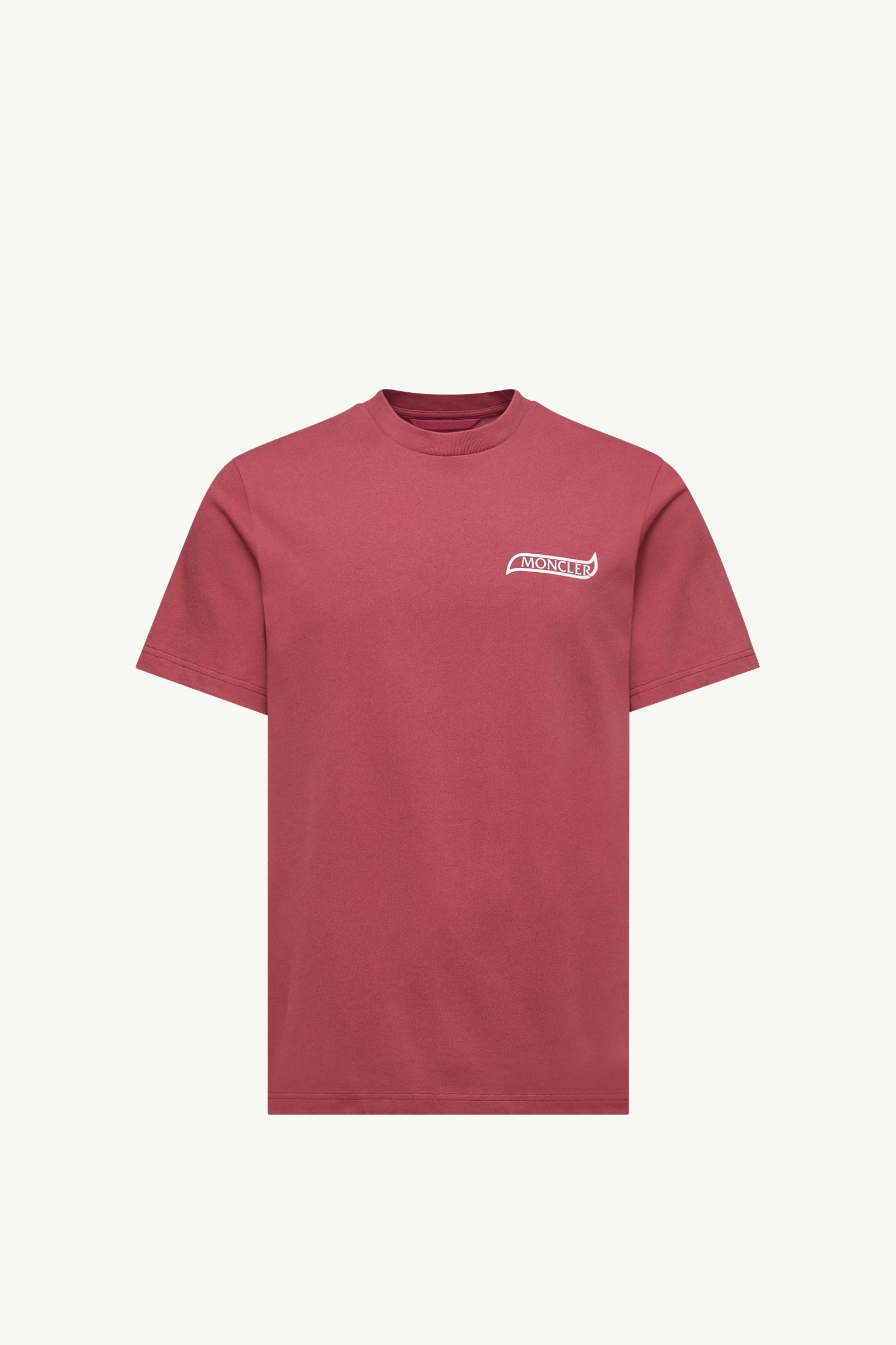 Dark Red Logo Cotton T-Shirt - Polos & T-shirts for Men | Moncler US