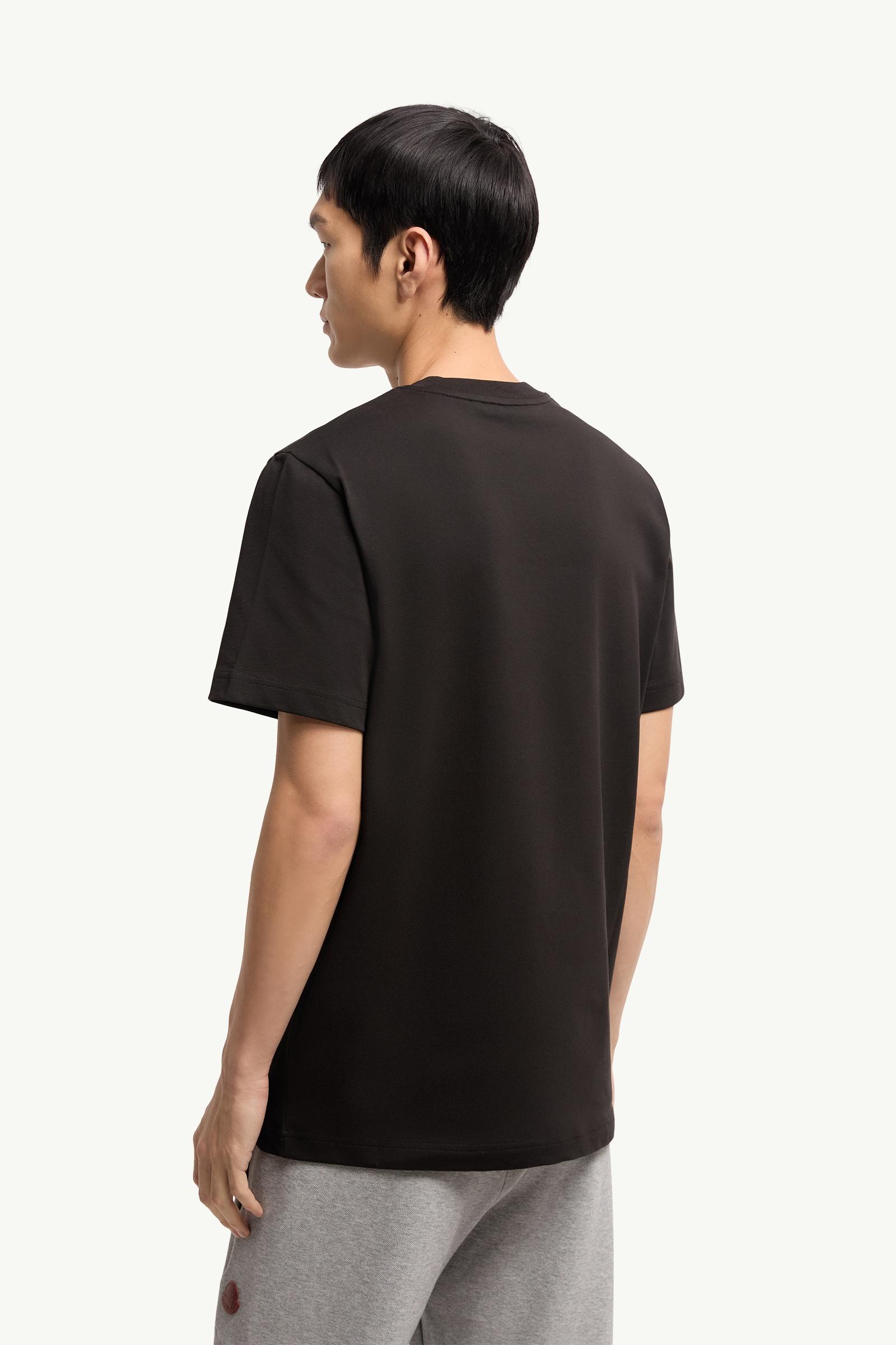 Black Logo Cotton T-Shirt - Polos & T-shirts for Men | Moncler US