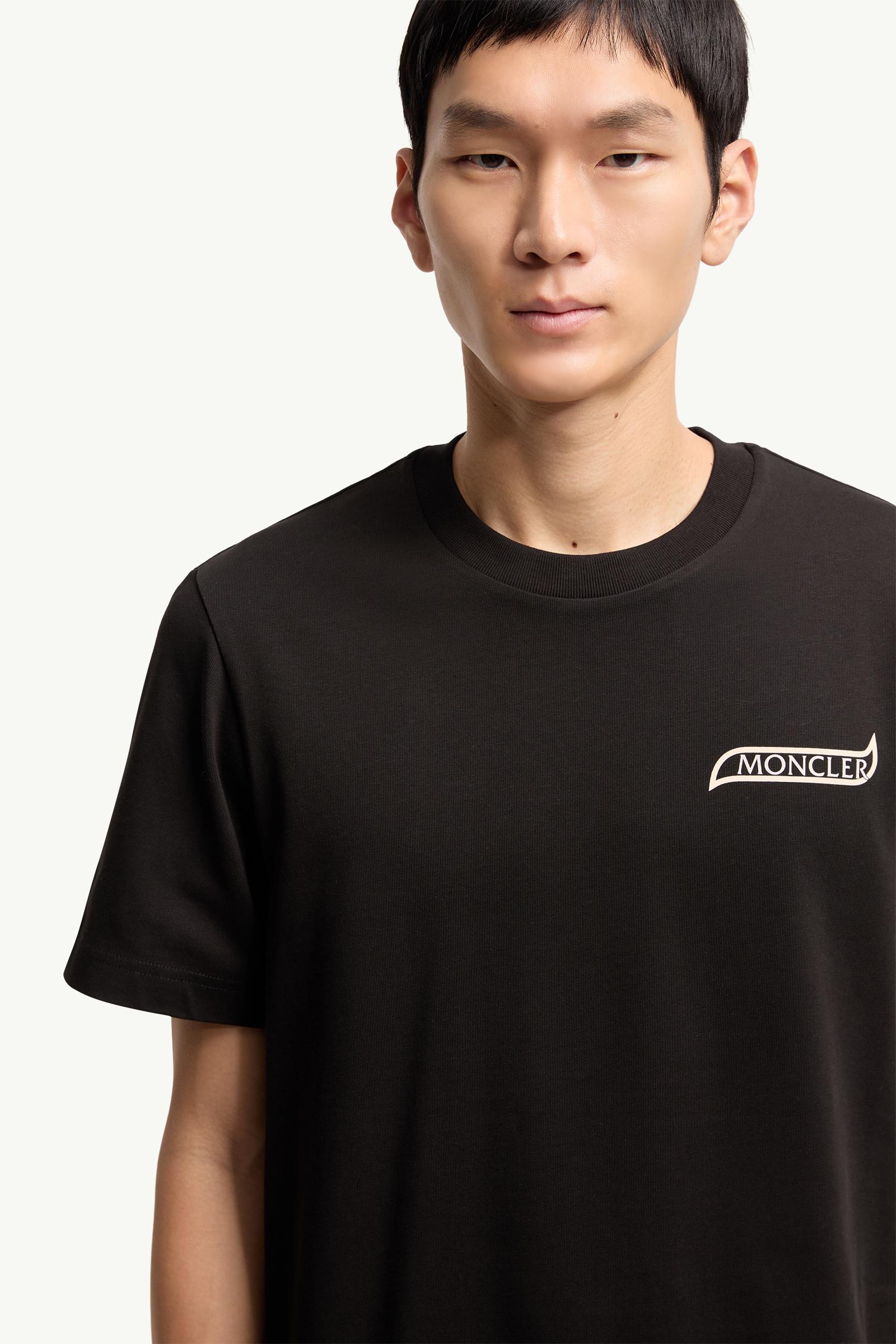Black Logo Cotton T-Shirt - Polos & T-shirts for Men | Moncler US