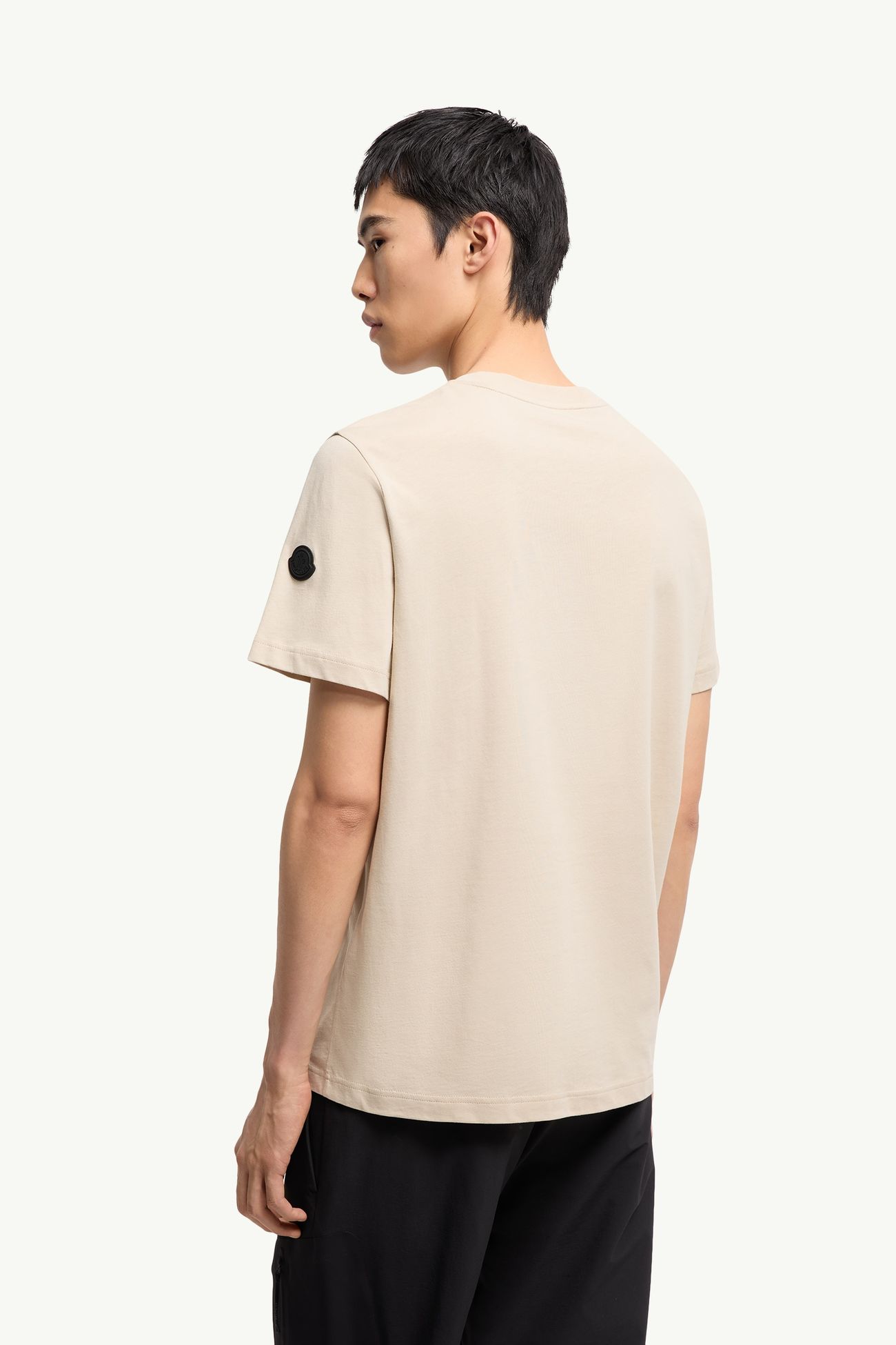 T-shirt en jersey de coton à logo Hommes Beige Clair Moncler 4