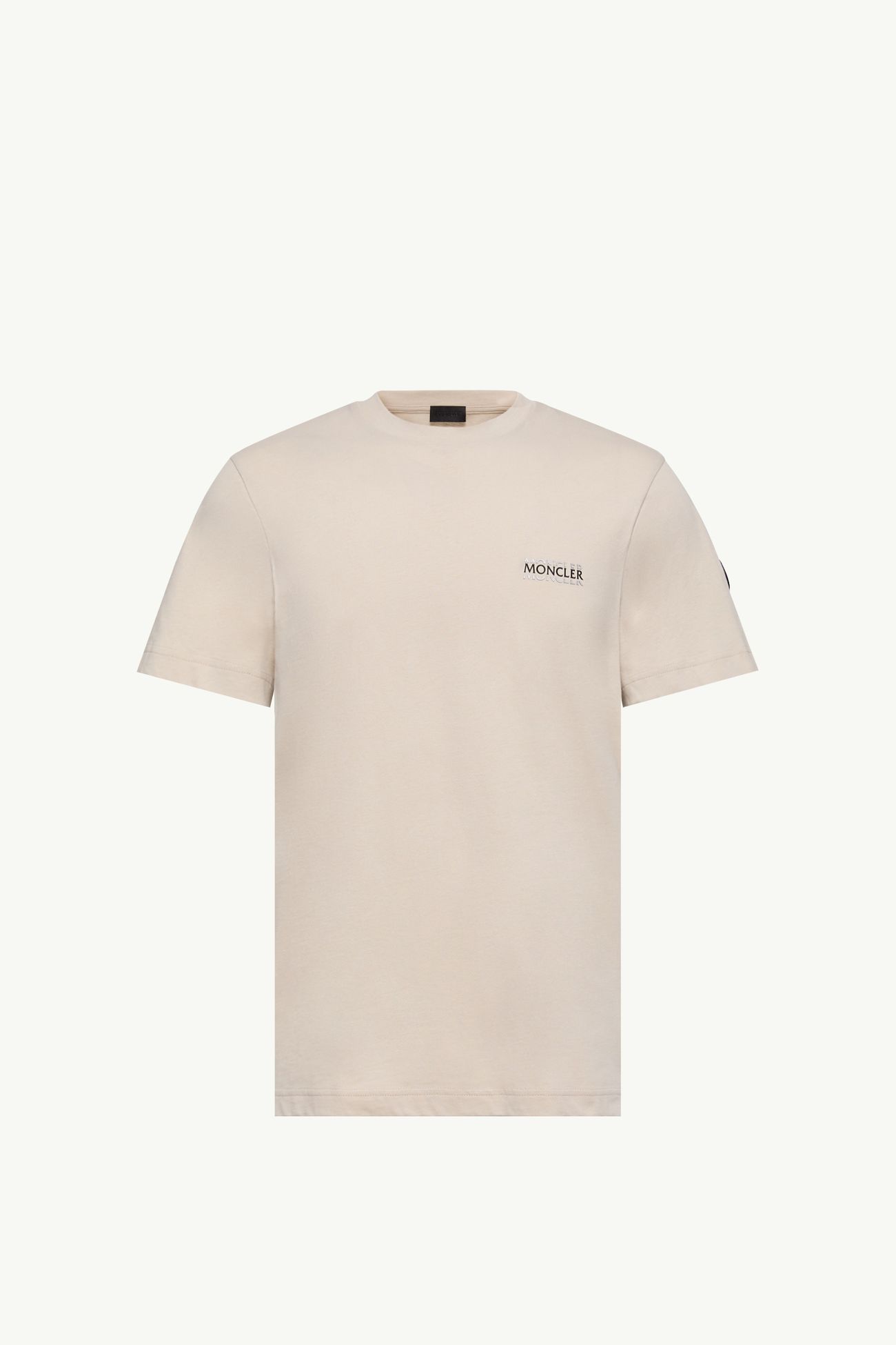 Camiseta de jersey de algodón con logotipo Hombre Beige Claro Moncler 2