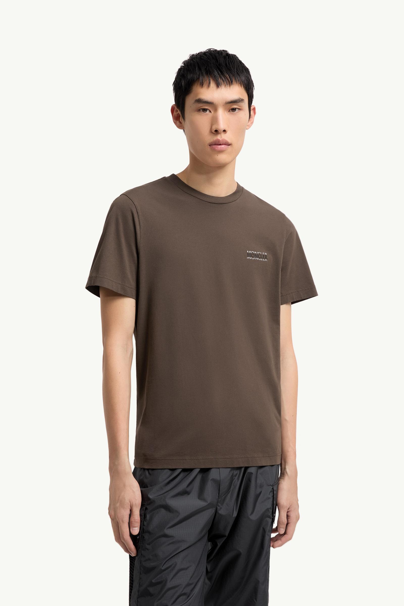 MONCLER Tシャツ ブラウン Mサイズ logo-cotton-jersey-t-shirt-men