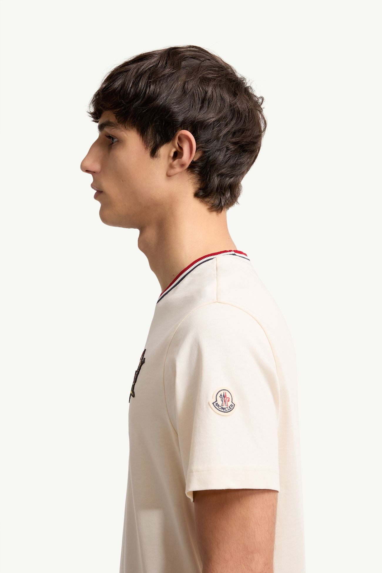 MonDuck男士标识贴片棉质T恤 男士 象牙白 Moncler 1