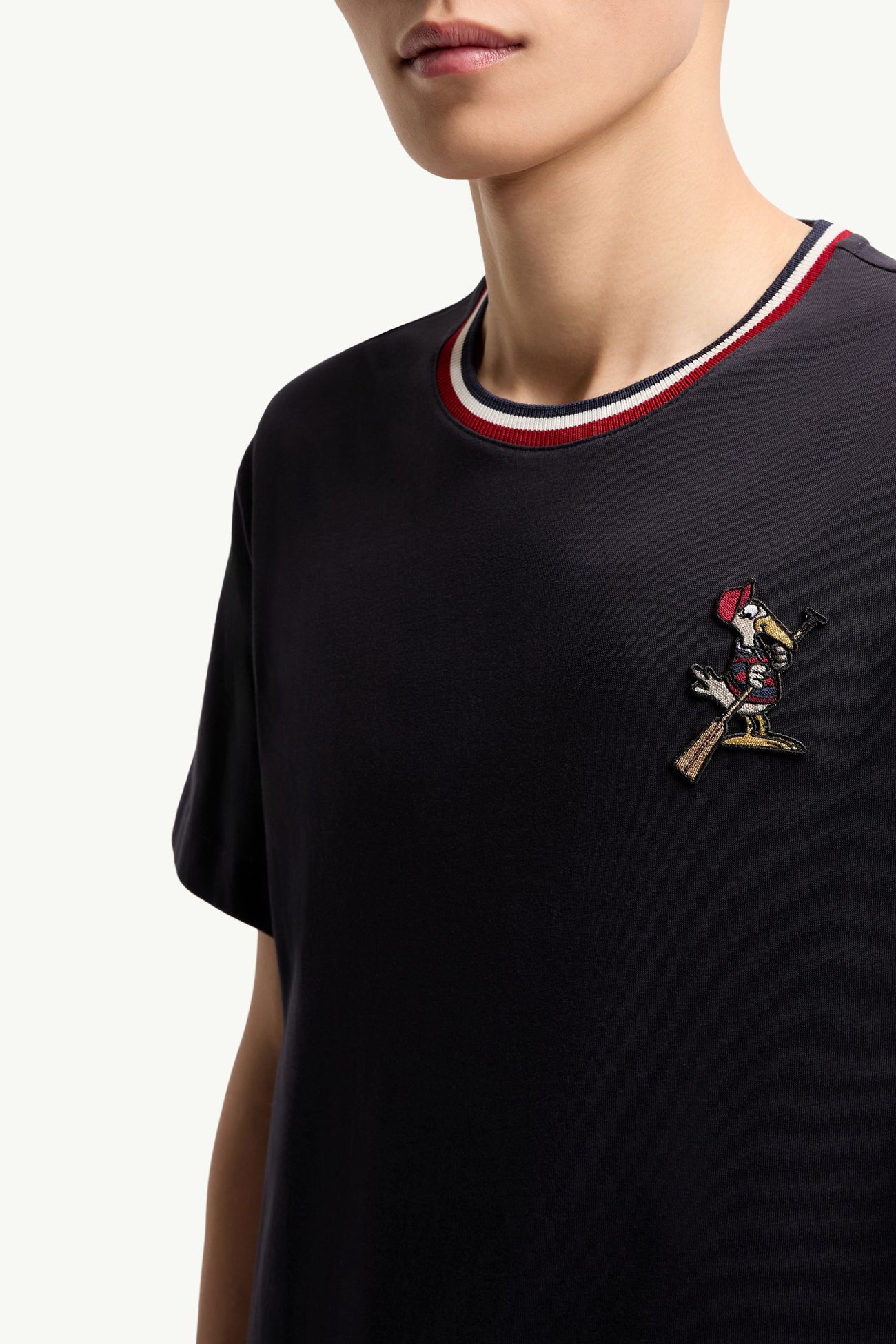 MonDuck男士标识贴片棉质T恤 男士 海军蓝色 Moncler 5