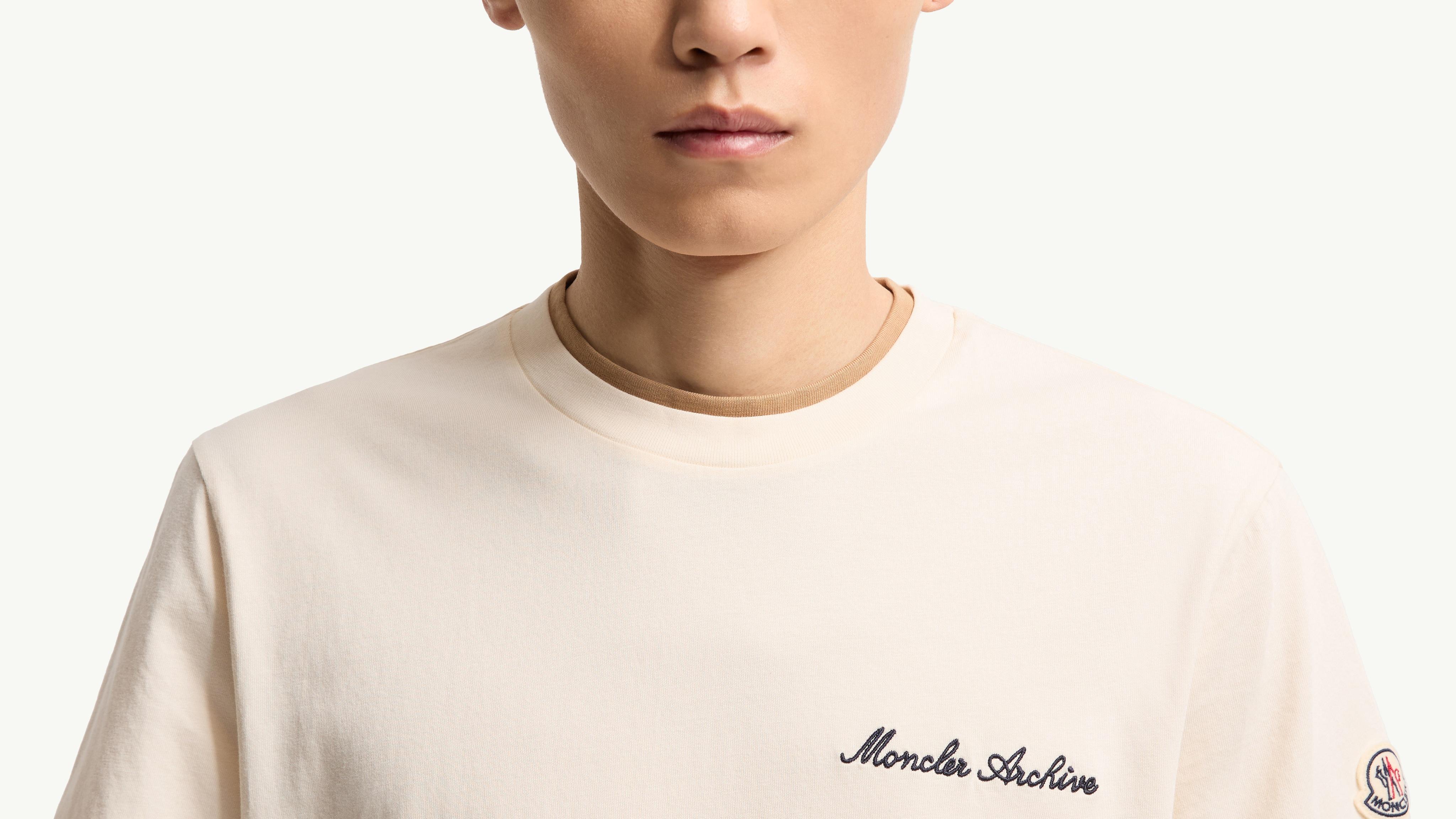 White Embroidered Logo Cotton T-Shirt - Polos & T-shirts for Men