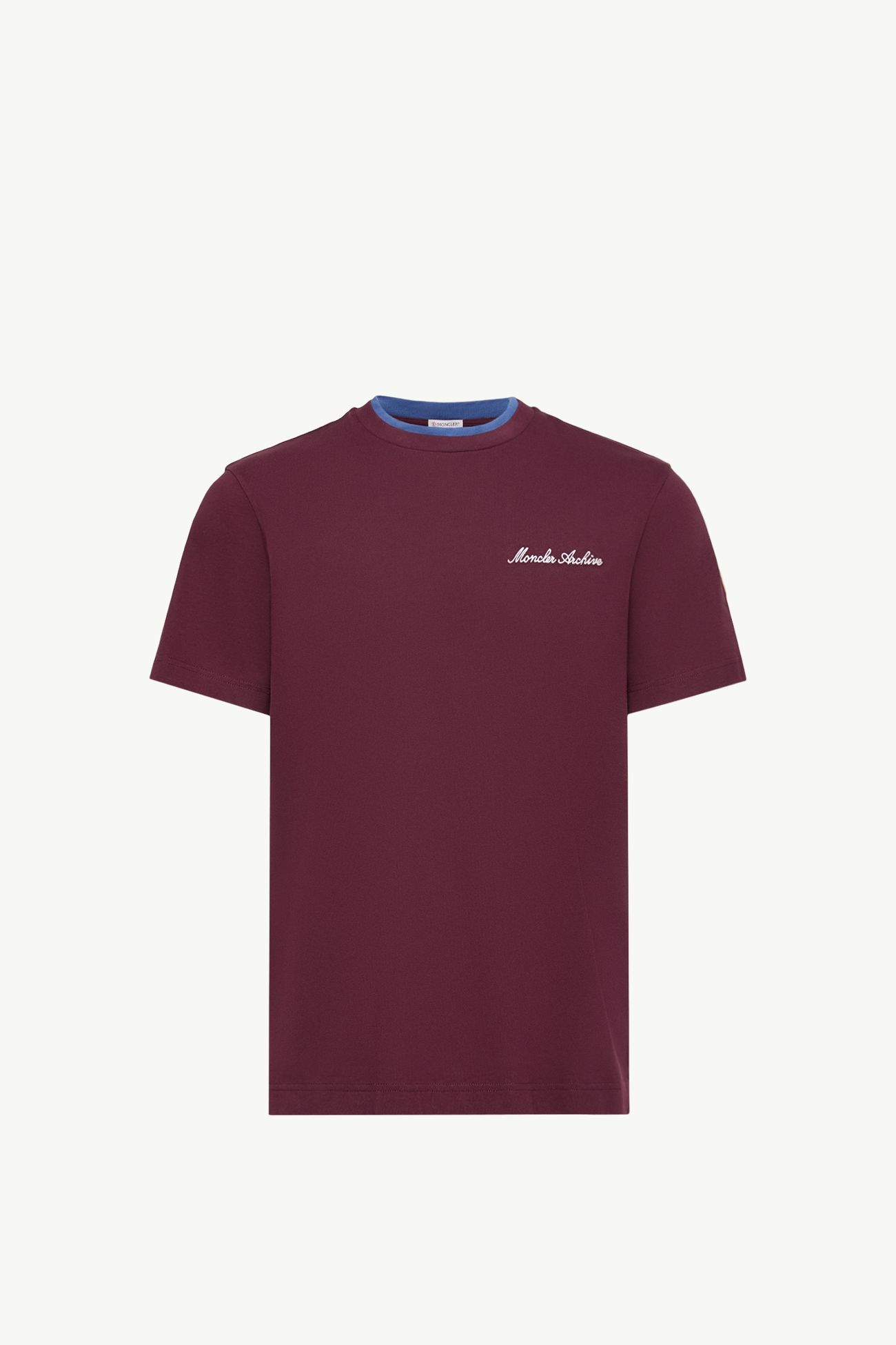 T-shirt con logo ricamato in cotone Uomo Bordeaux Moncler 2