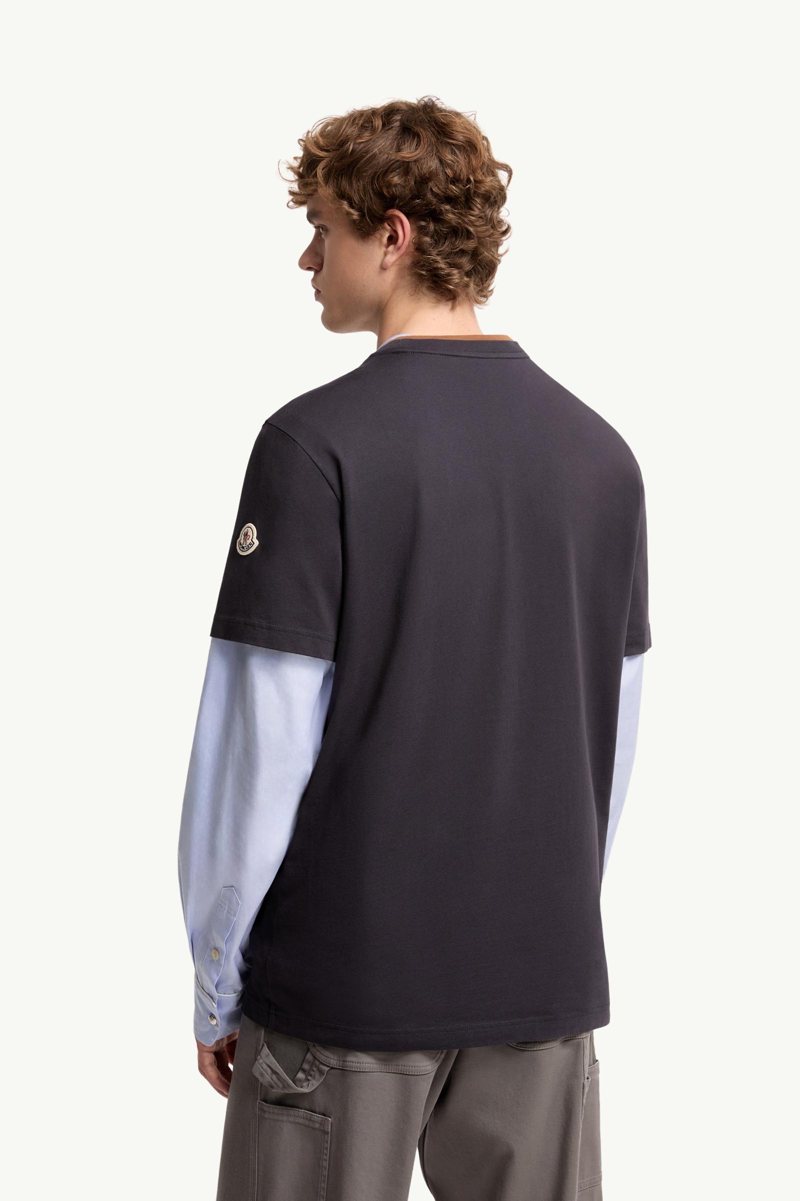 Navy Blue Embroidered Logo Cotton T-Shirt - Polos & T-shirts for