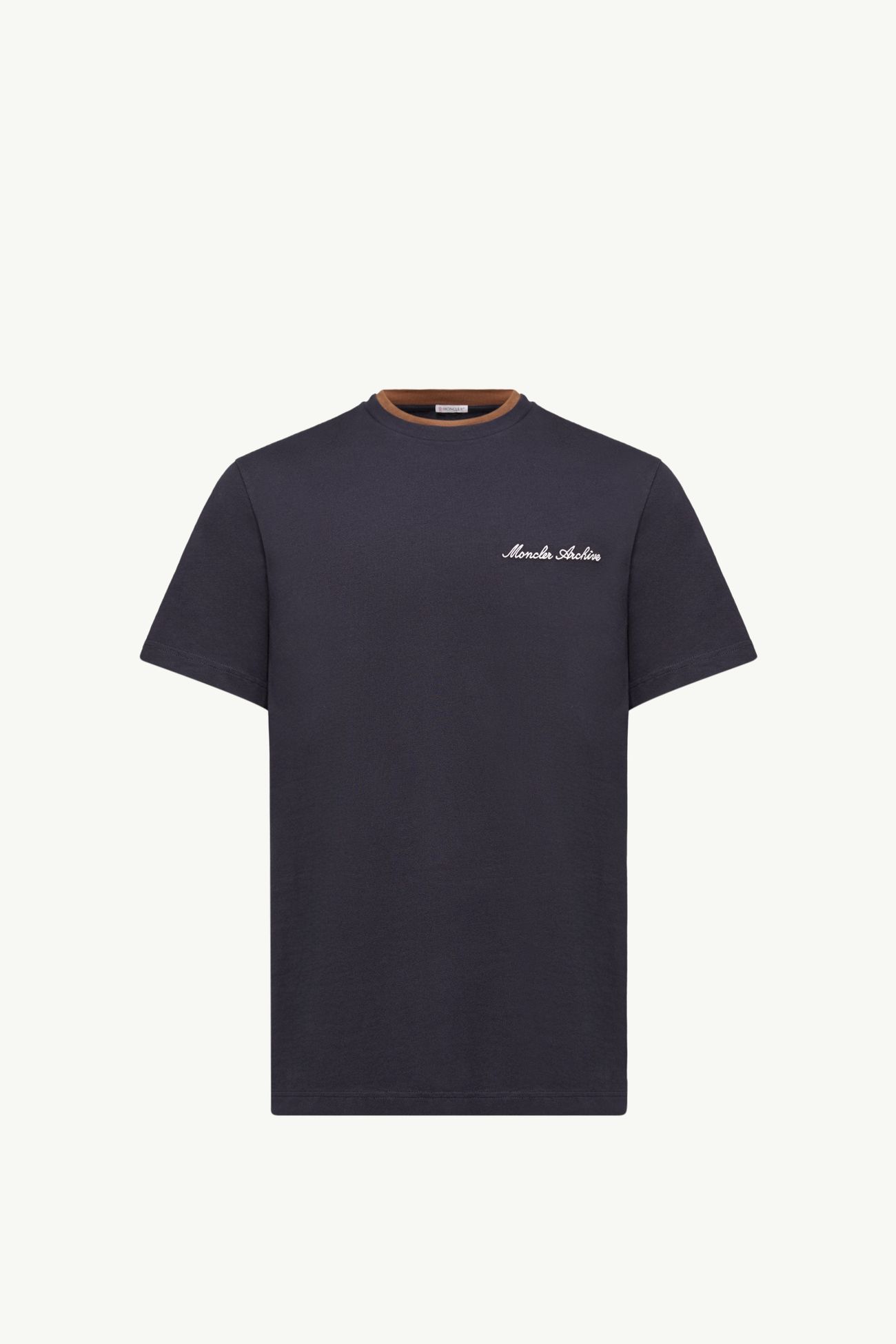 Embroidered Logo Cotton T-Shirt Men Navy Blue Moncler 2