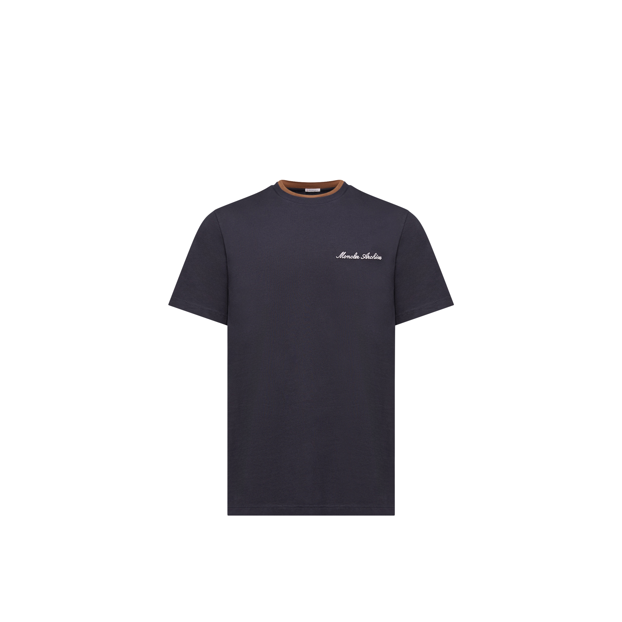 Moncler   Embroidered Logo Cotton T-Shirt for Men in Blue, Size: Xs