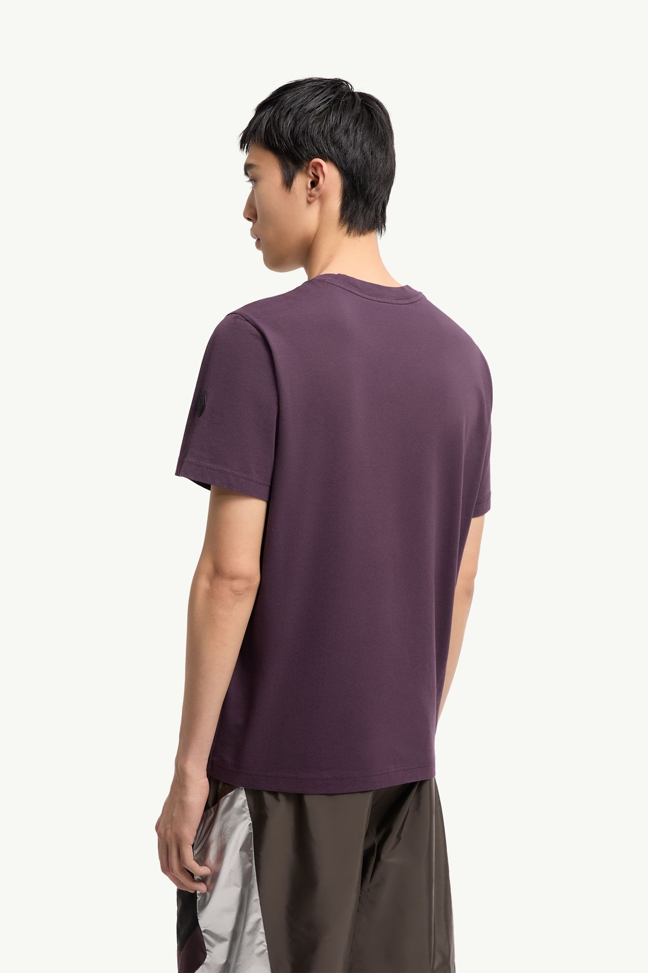 Logo Cotton Jersey T-Shirt Men Grape Red Moncler 4