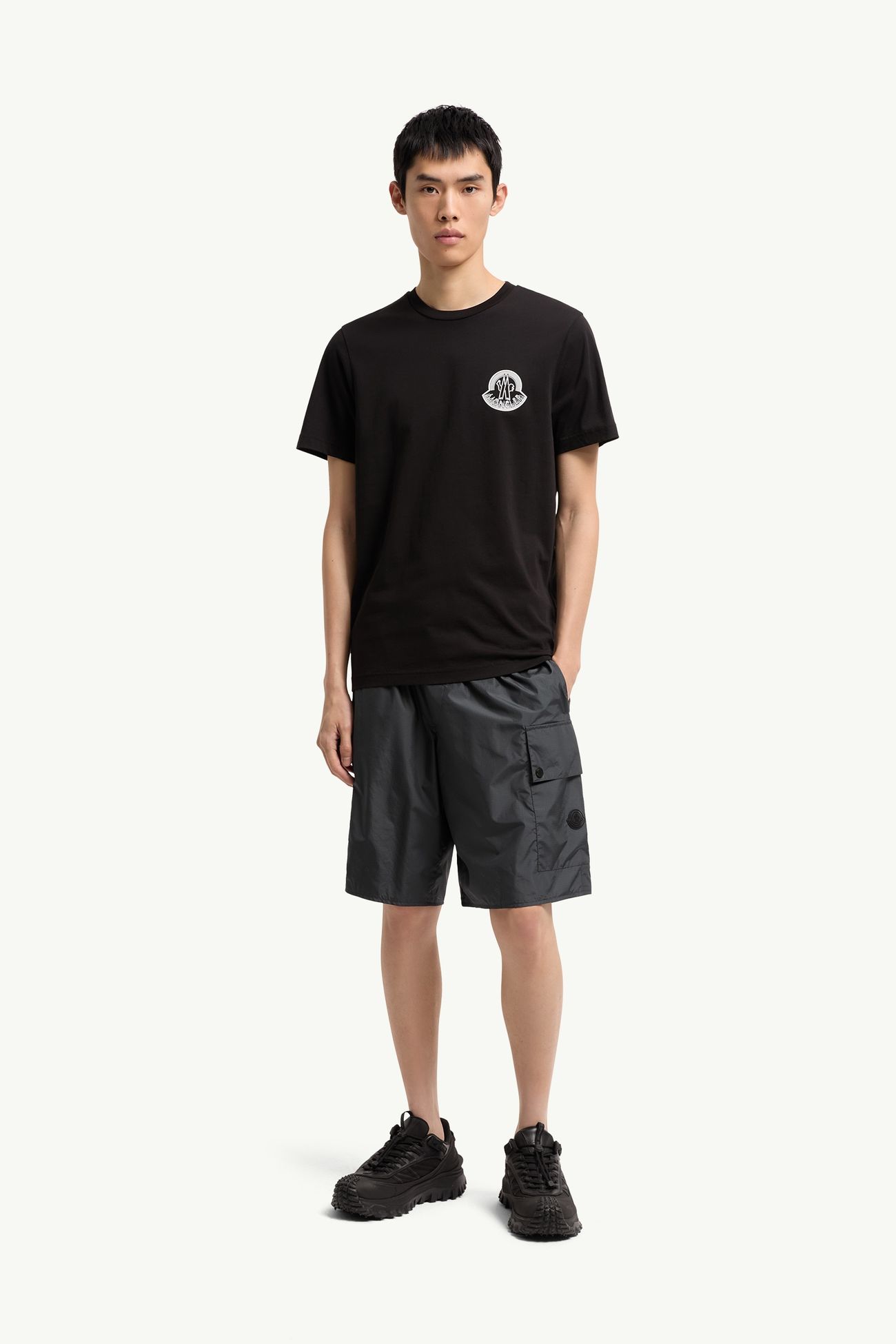 Logo Cotton Jersey T-Shirt Men Black Moncler 0