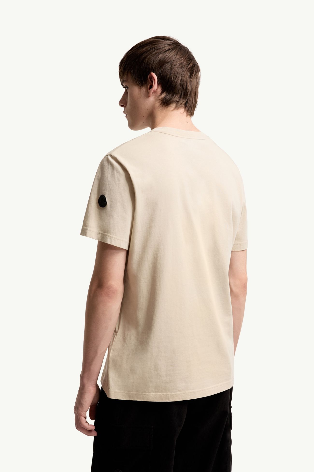 T-shirt in jersey di cotone con logo Uomo Beige Chiaro Moncler 4