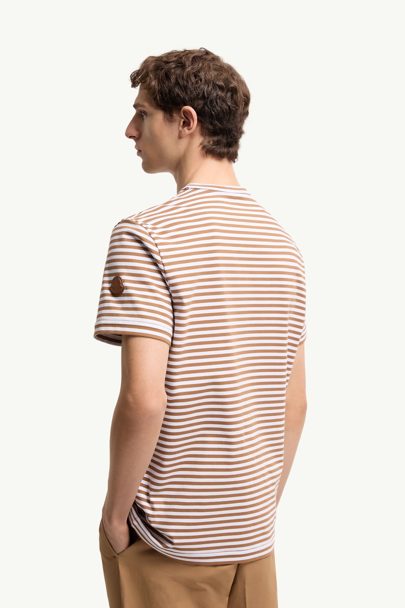 Tシャツ メンズ ベージュ & ホワイト Moncler 4