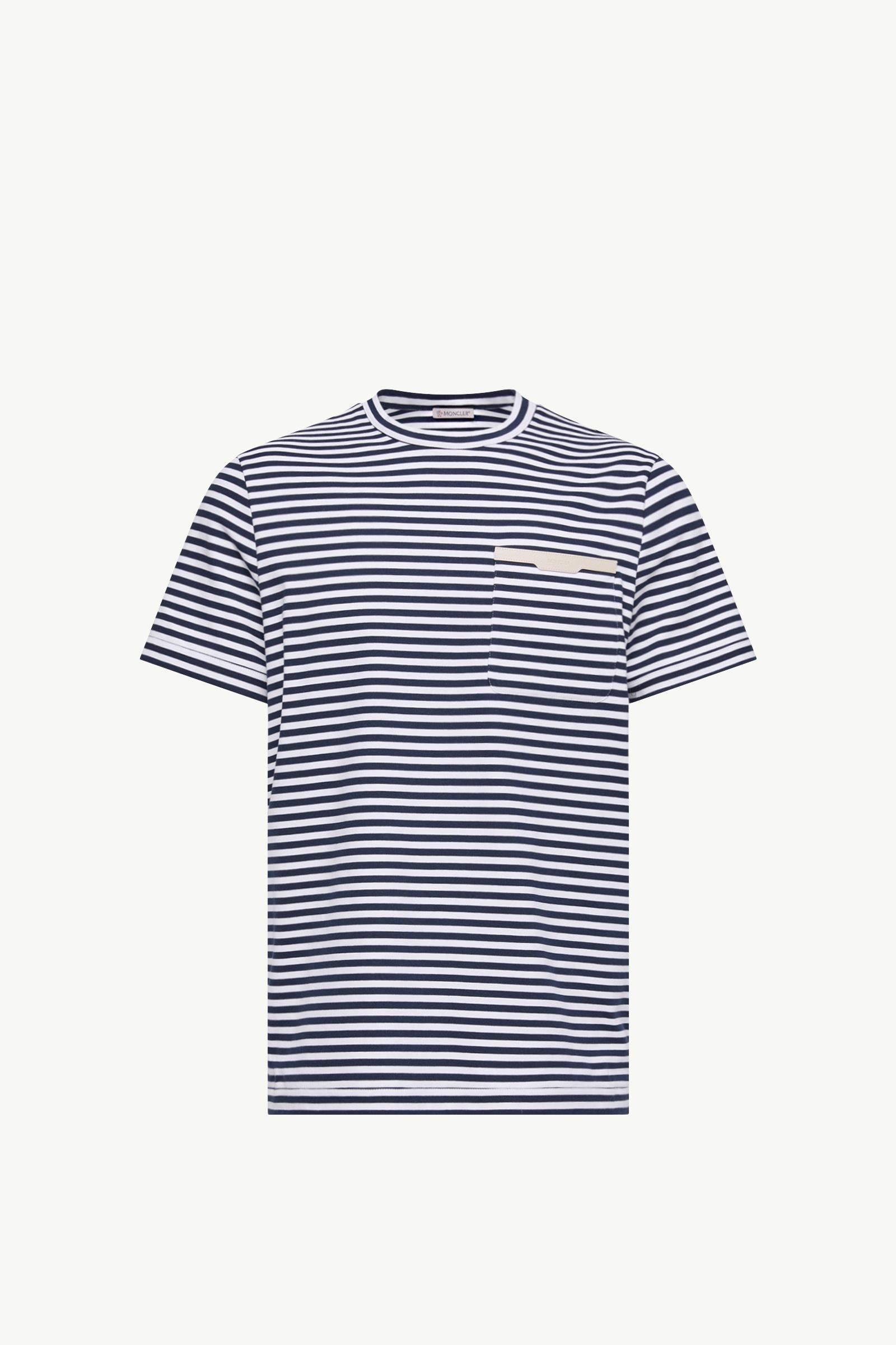 White & Blue Striped Cotton T-Shirt - Polos & T-shirts for Men
