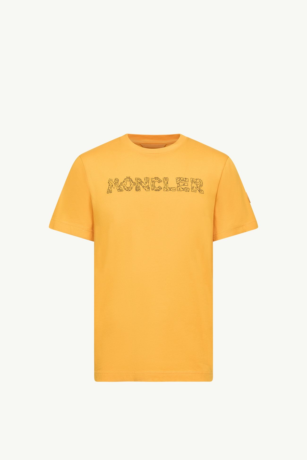 Camiseta de algodón con logotipo bordado espacial Hombre Amarillo Moncler 2