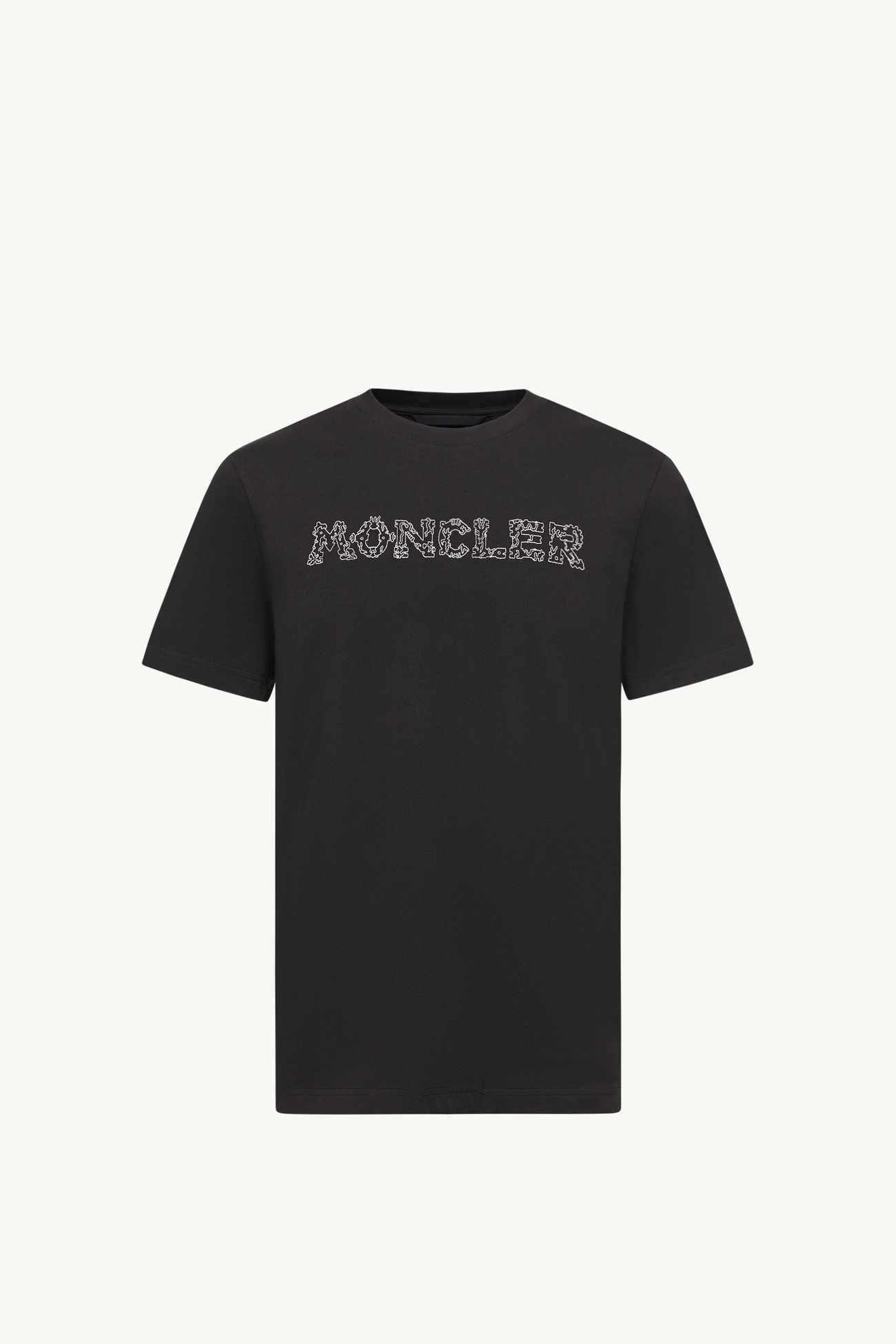 T-shirt en coton à logo espace brodé Hommes Noir Moncler 2