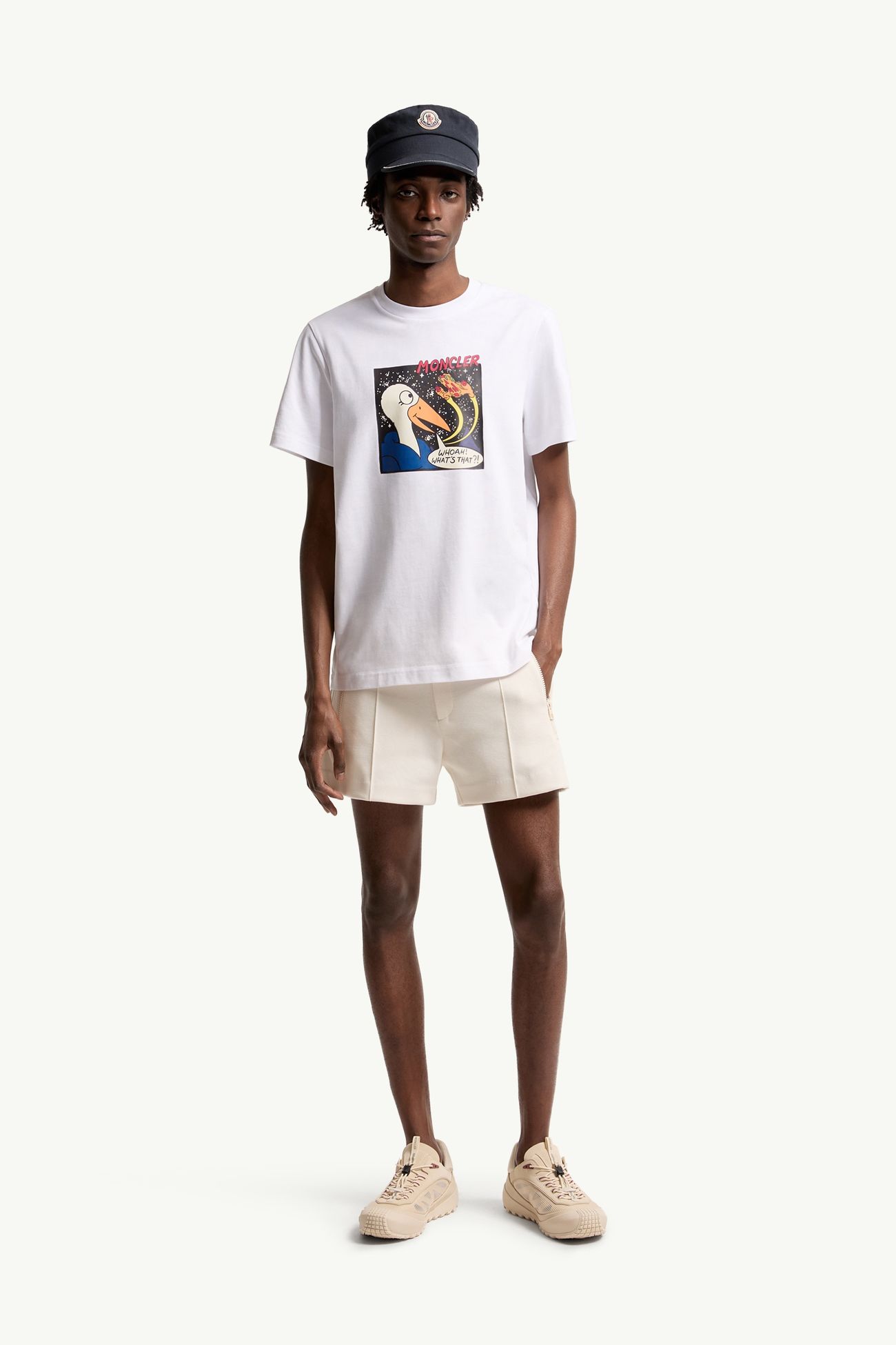 Space MonDuck Cotton T-Shirt Men White Moncler 0