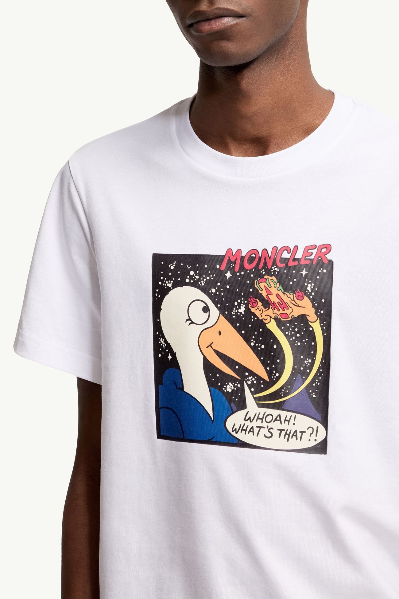 T-shirt in cotone con motivo spazio MonDuck Uomo Bianco Moncler 5