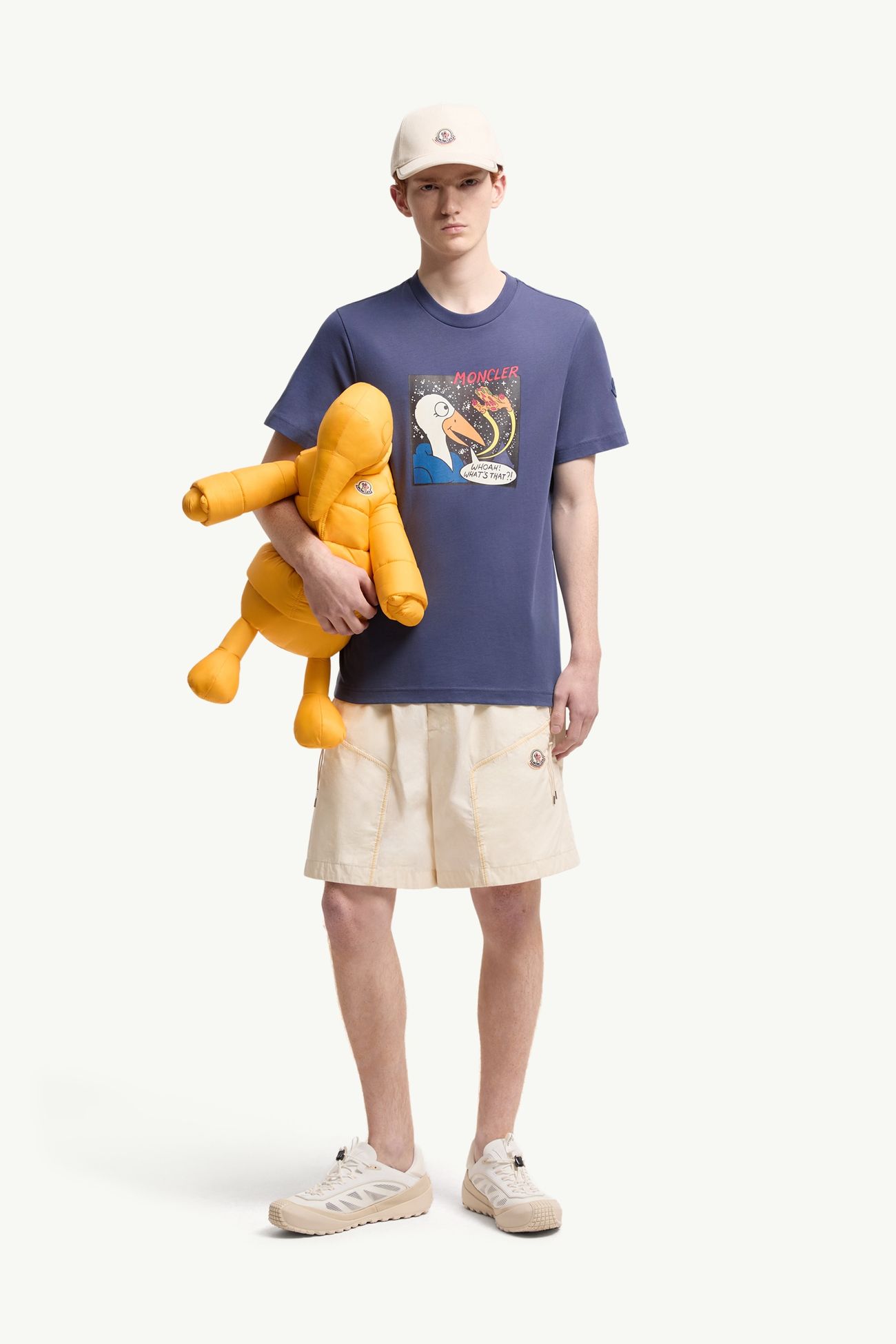 Space MonDuck Cotton T-Shirt Men Cobalt Blue Moncler 0