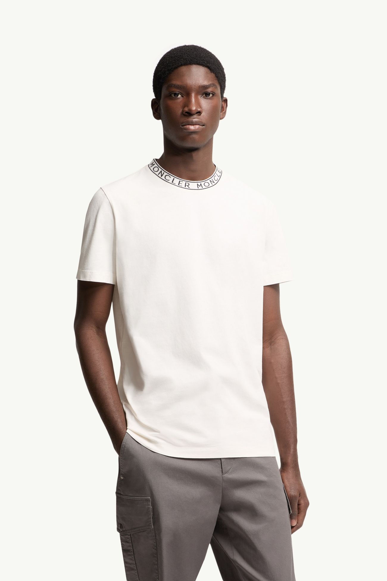 Logo-Trimmed Cotton T-Shirt Men Off White Moncler 3