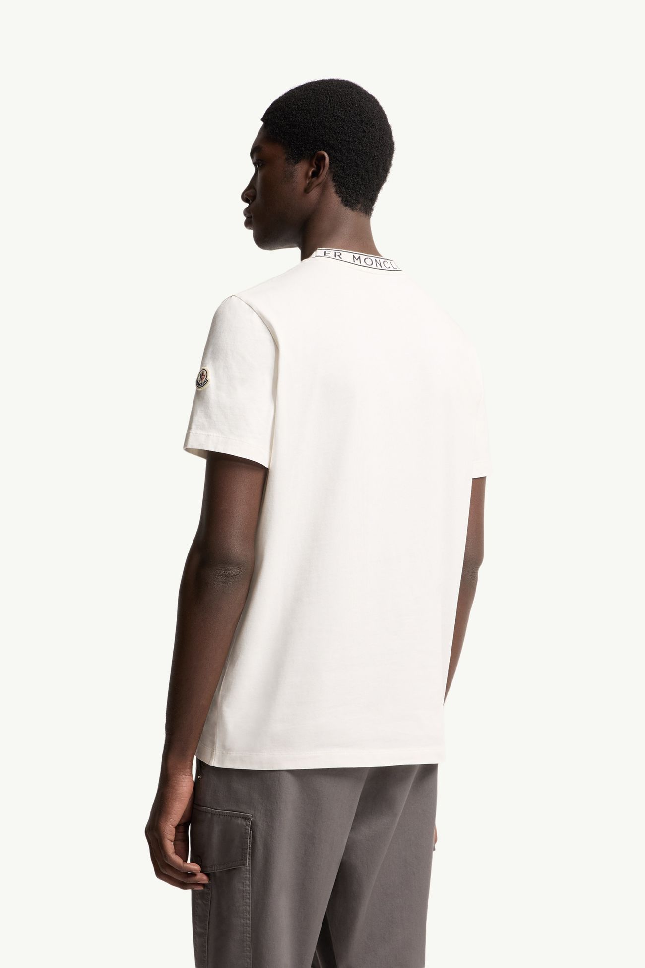 Logo-Trimmed Cotton T-Shirt Men Off White Moncler 4