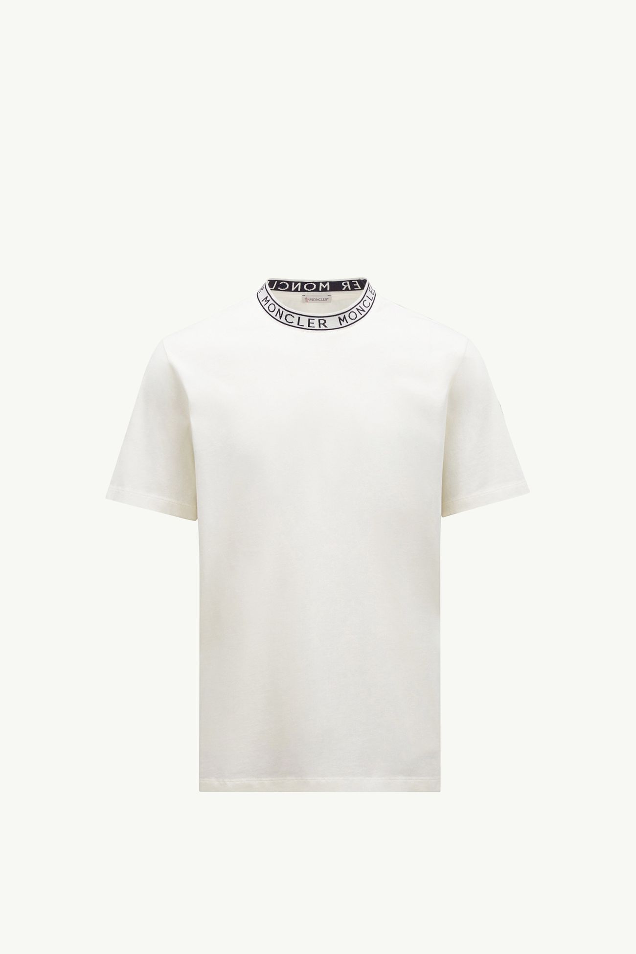 T-shirt in cotone con finitura logata Uomo Bianco Moncler 2
