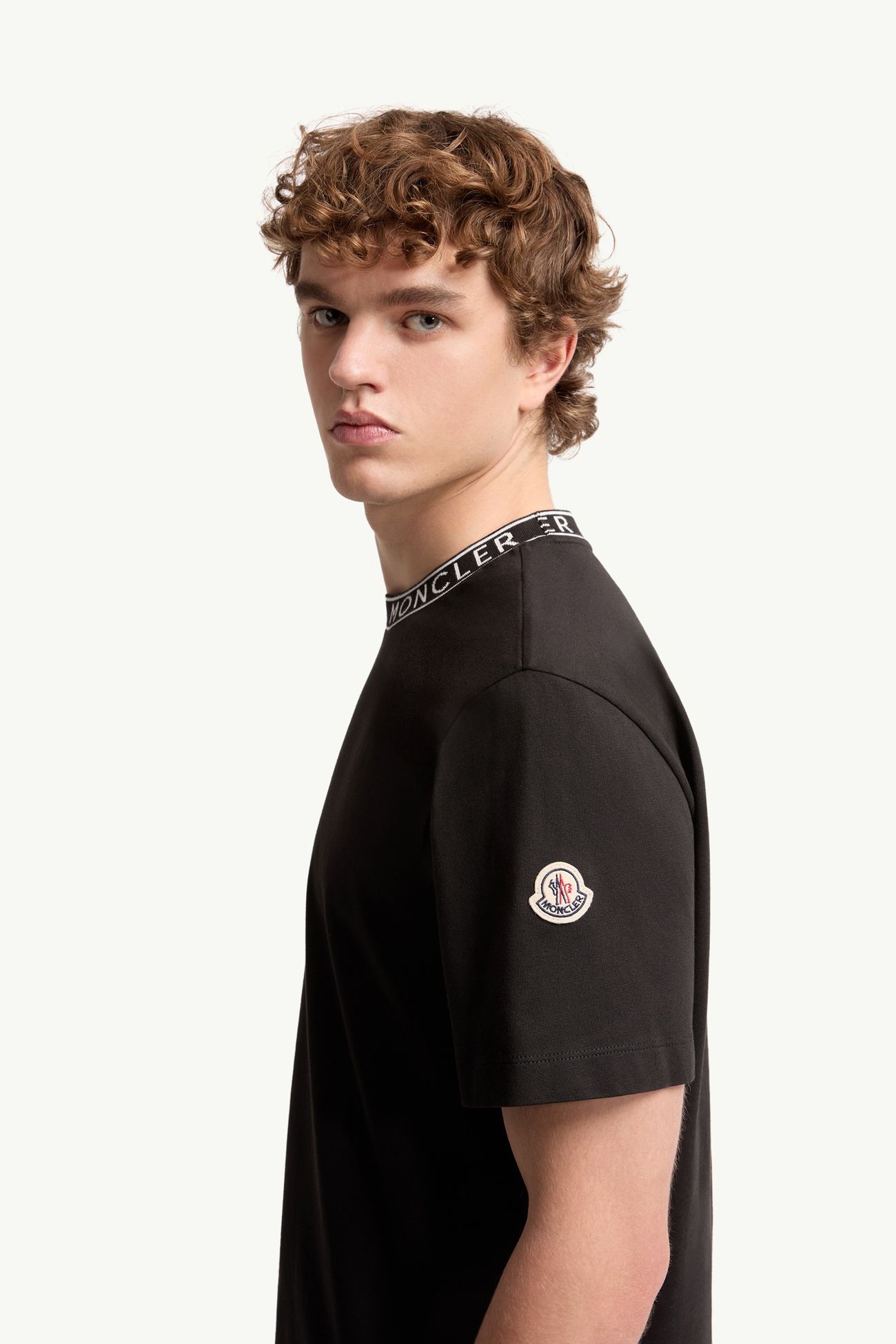 Logo-Trimmed Cotton T-Shirt Men Black Moncler 1