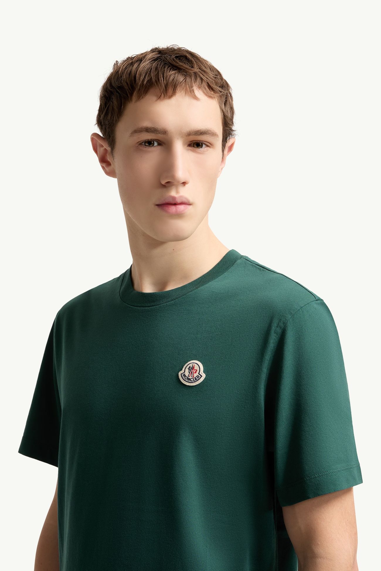 T-Shirt aus Baumwolle mit Logoaufnäher (3er-Pack) Herren Weiß & Schwarz & Grün Moncler 1