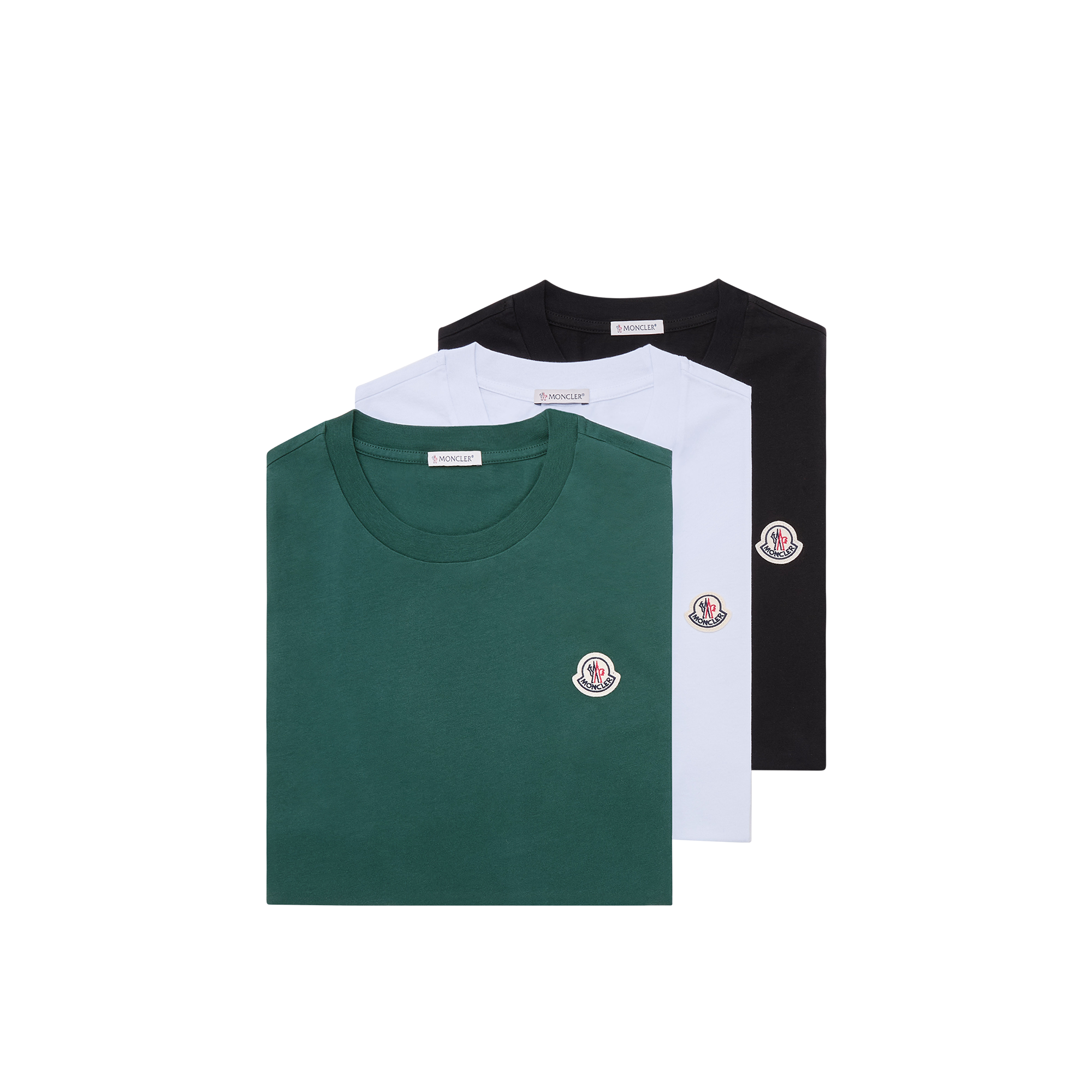 Moncler   Logo Patch Cotton T-Shirt (Pack Of Three) for Men, Size: S