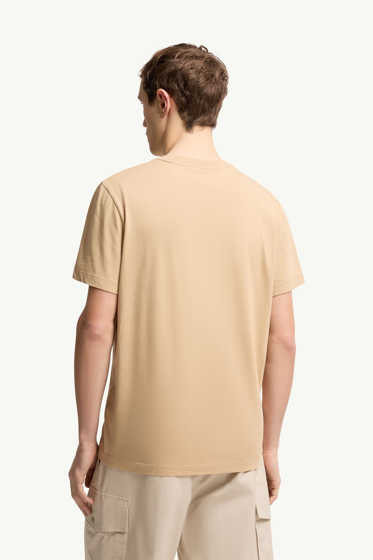 Camiseta de algodón con parche con logotipo (pack de 3) Hombre Blanco, beige y azul marino Moncler 4