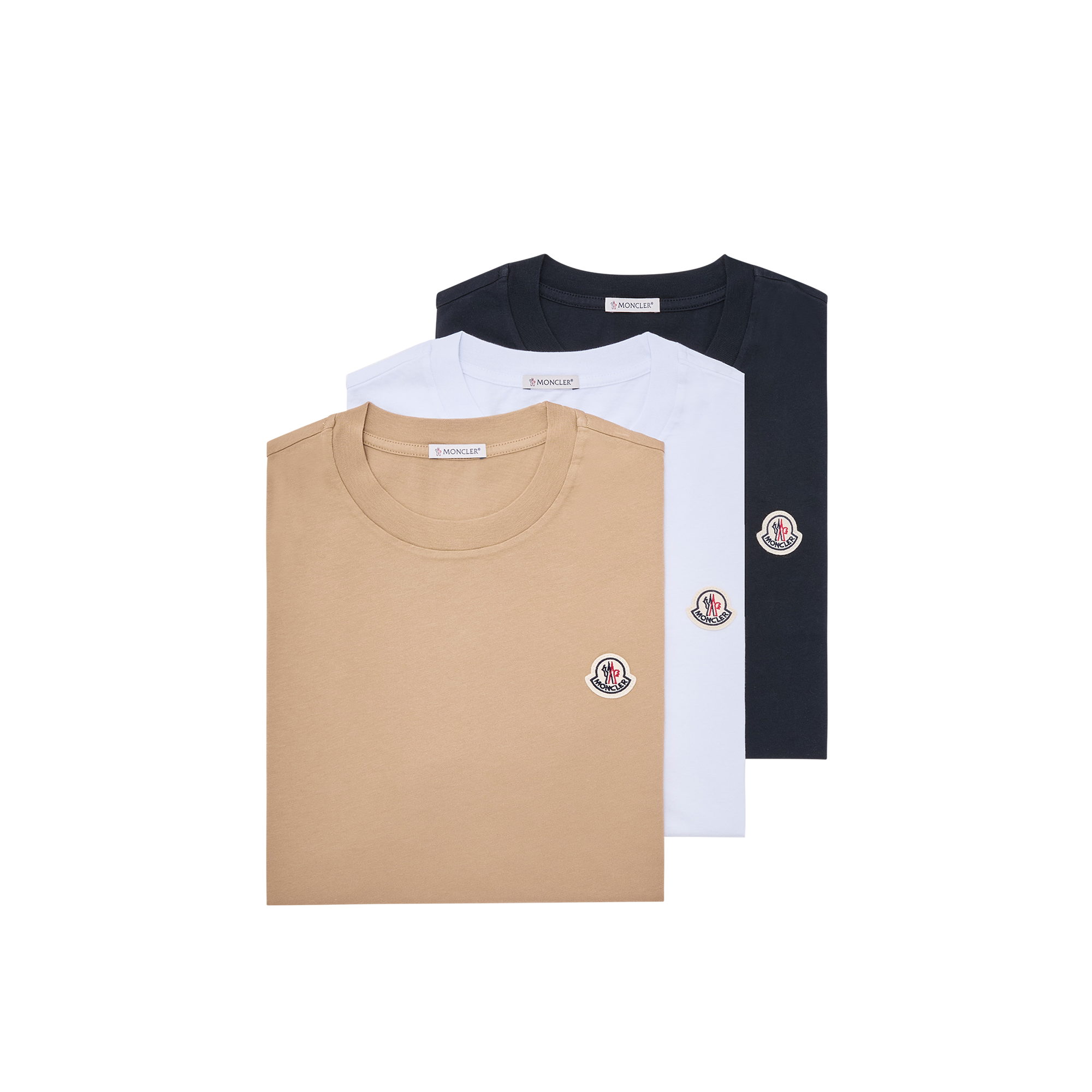 Moncler   Logo Patch Cotton T-Shirt (Pack Of Three) for Men, Size: S