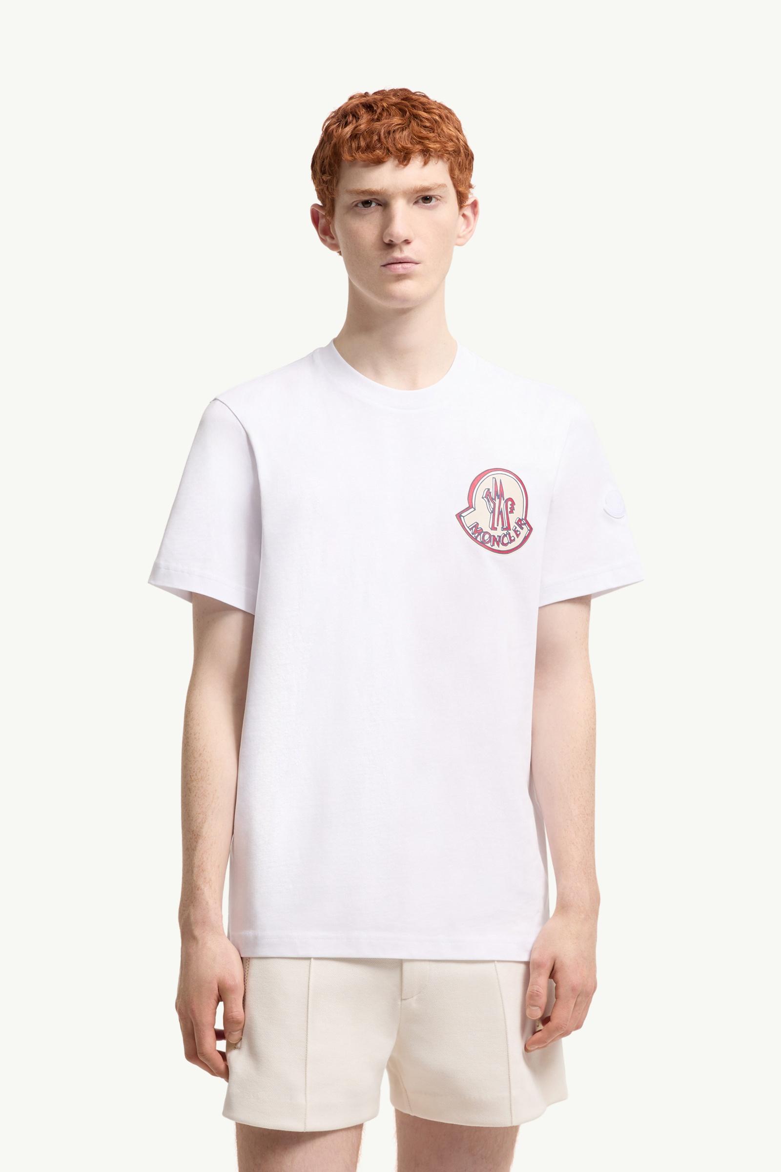 White Logo Cotton T-Shirt - Polos & T-shirts for Men | Moncler DE