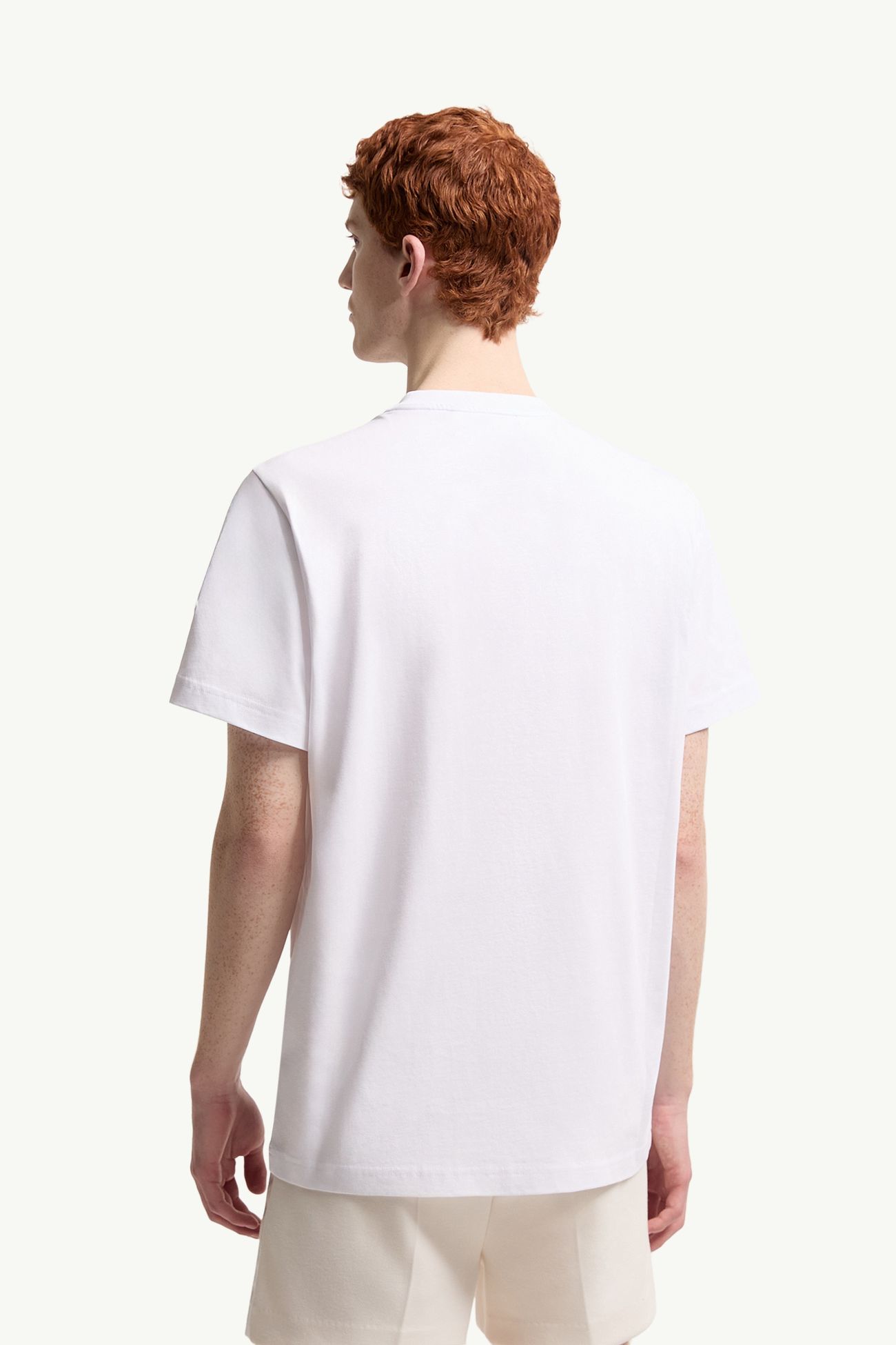 T-shirt logata in cotone Uomo Bianco Moncler 4