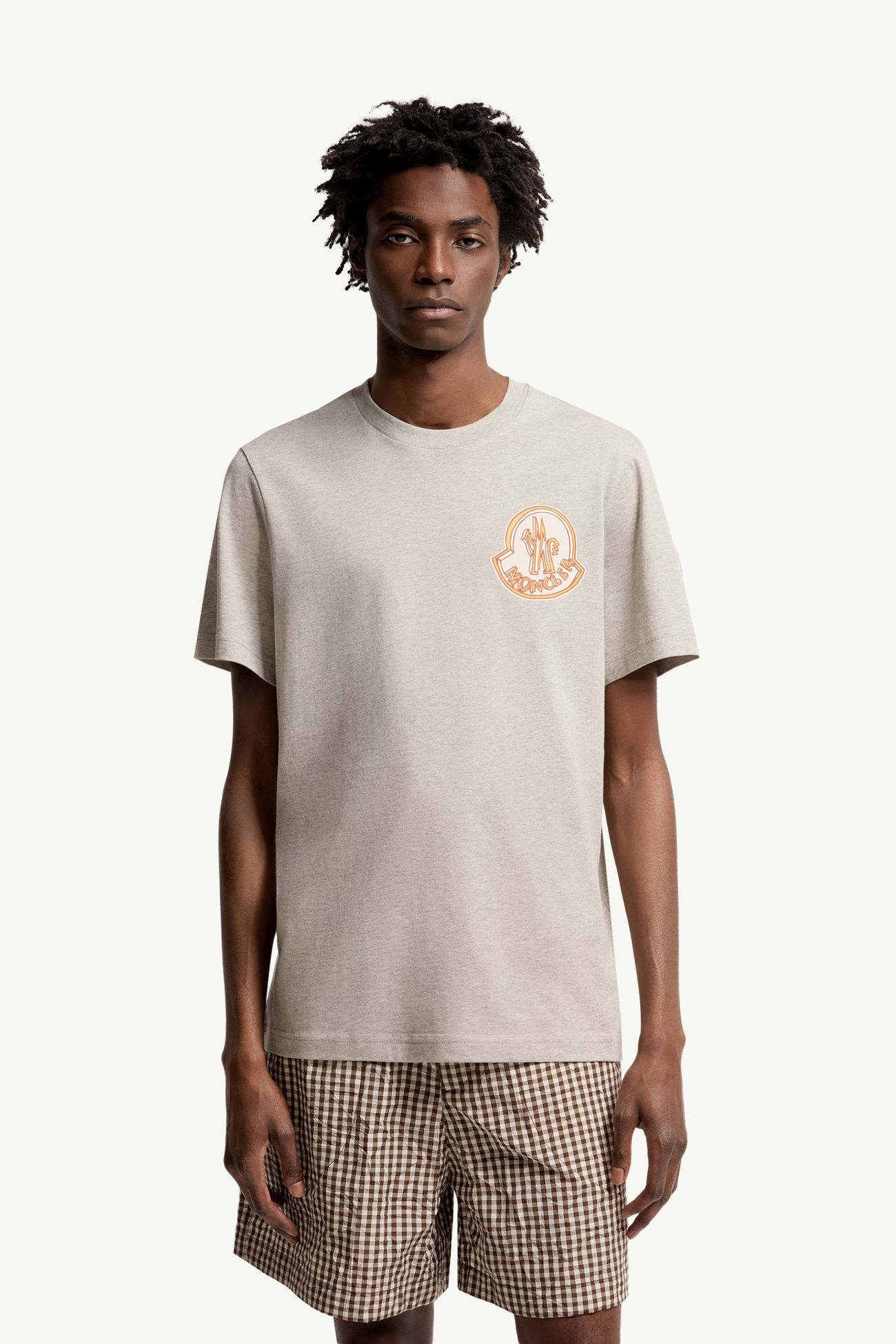 Camiseta de algodón con logotipo Hombre Verde claro Moncler 3